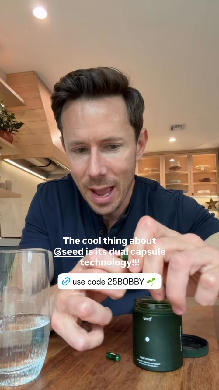 Seed Facebook ad: Use code 25BOBBY for 25% off Seed!