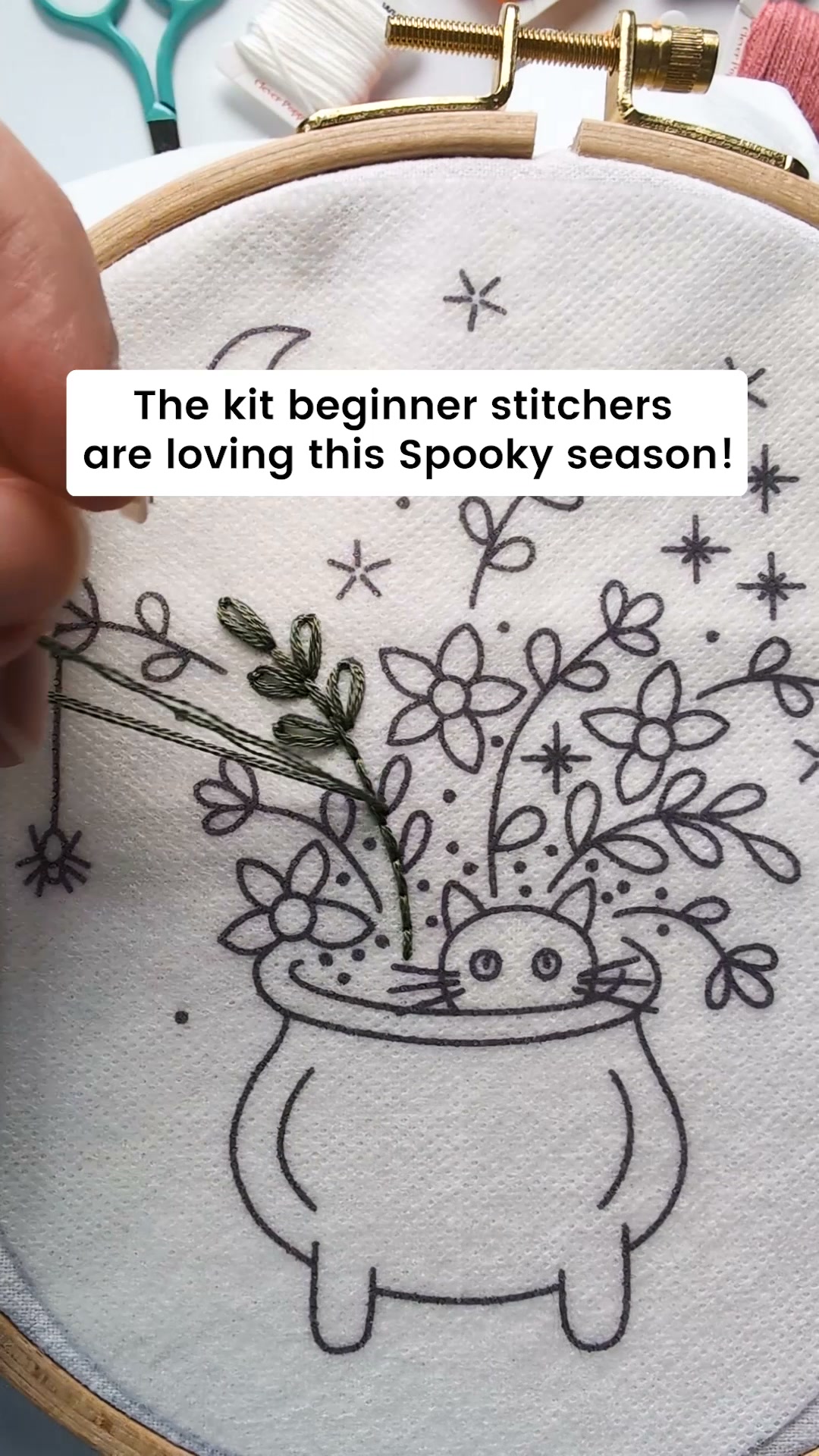 Clever Poppy Facebook ad: Halloween Embroidery for Beginners