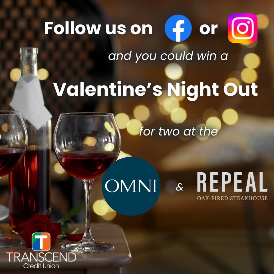 Transcend Credit Union Facebook ad: This Valentine's Day, we're sharing the love!