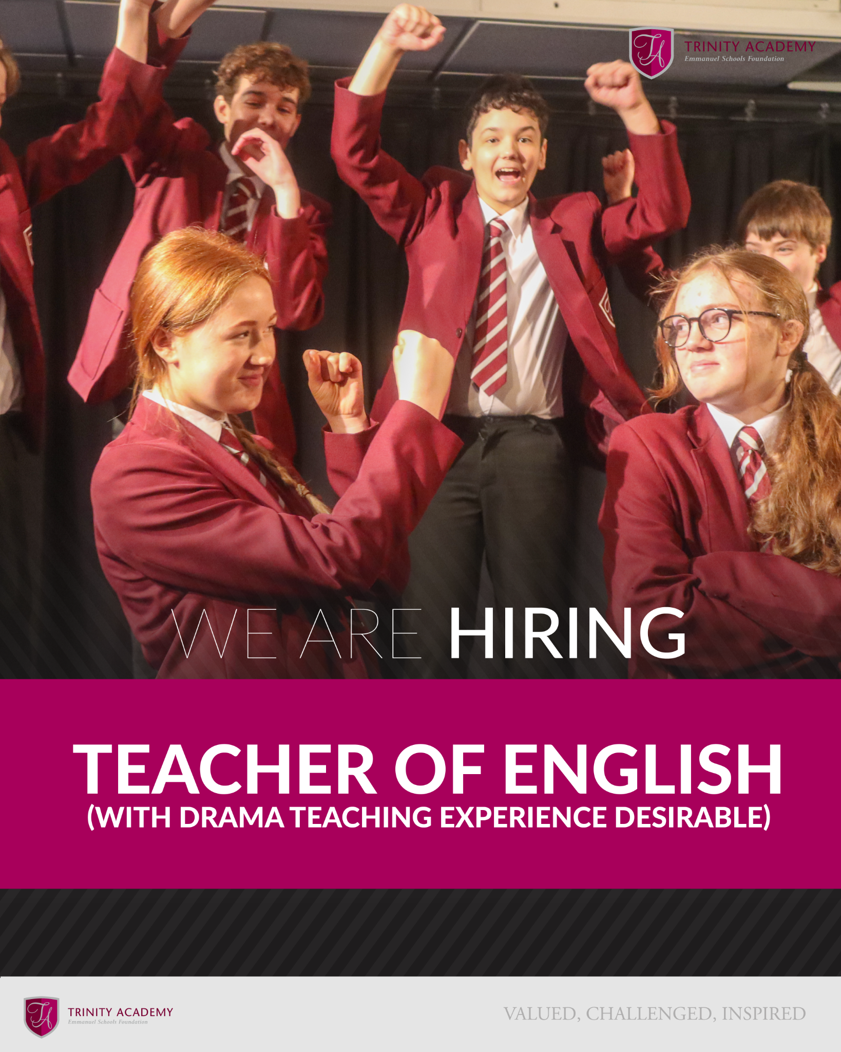 Emmanuel Schools Foundation Facebook ad: Trinity Academy are looking to recruit a Teacher…