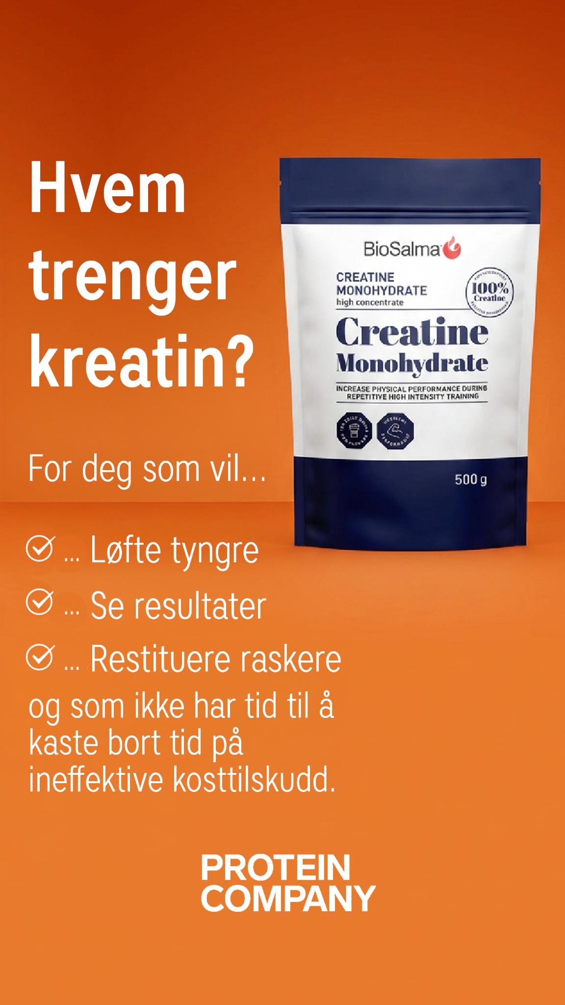 Proteincompany.no Facebook ad from Aug 13, 2026