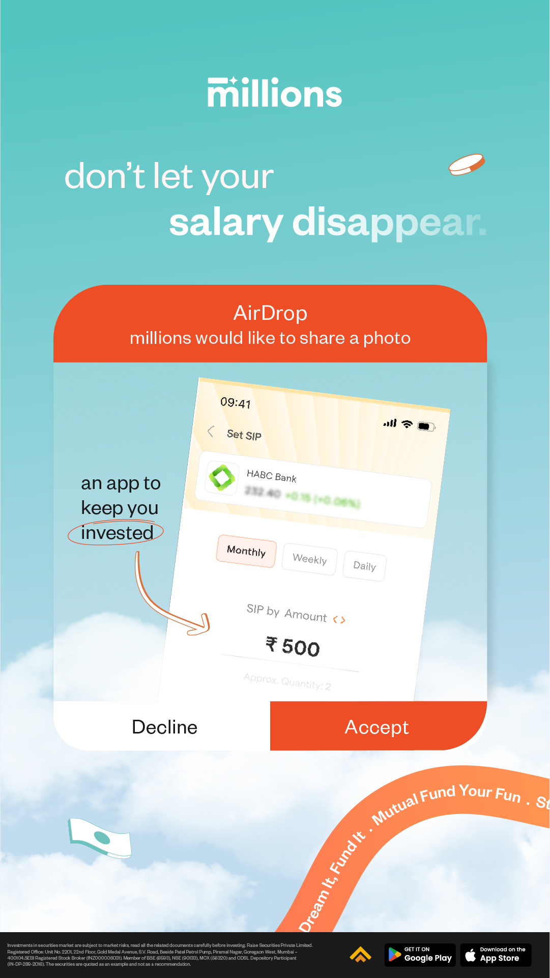 Millions app Facebook ad