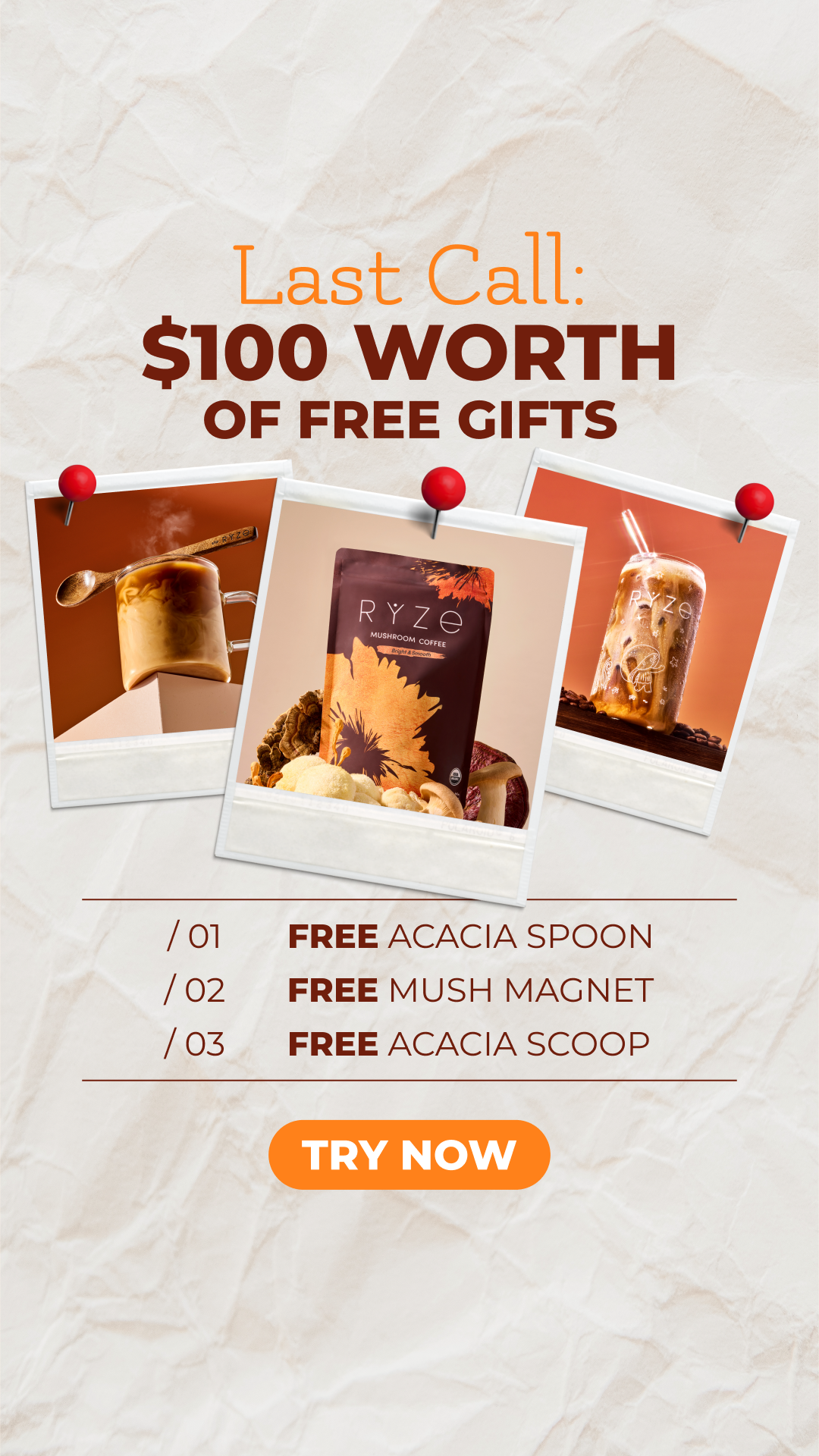 RYZE Superfoods Facebook ad
