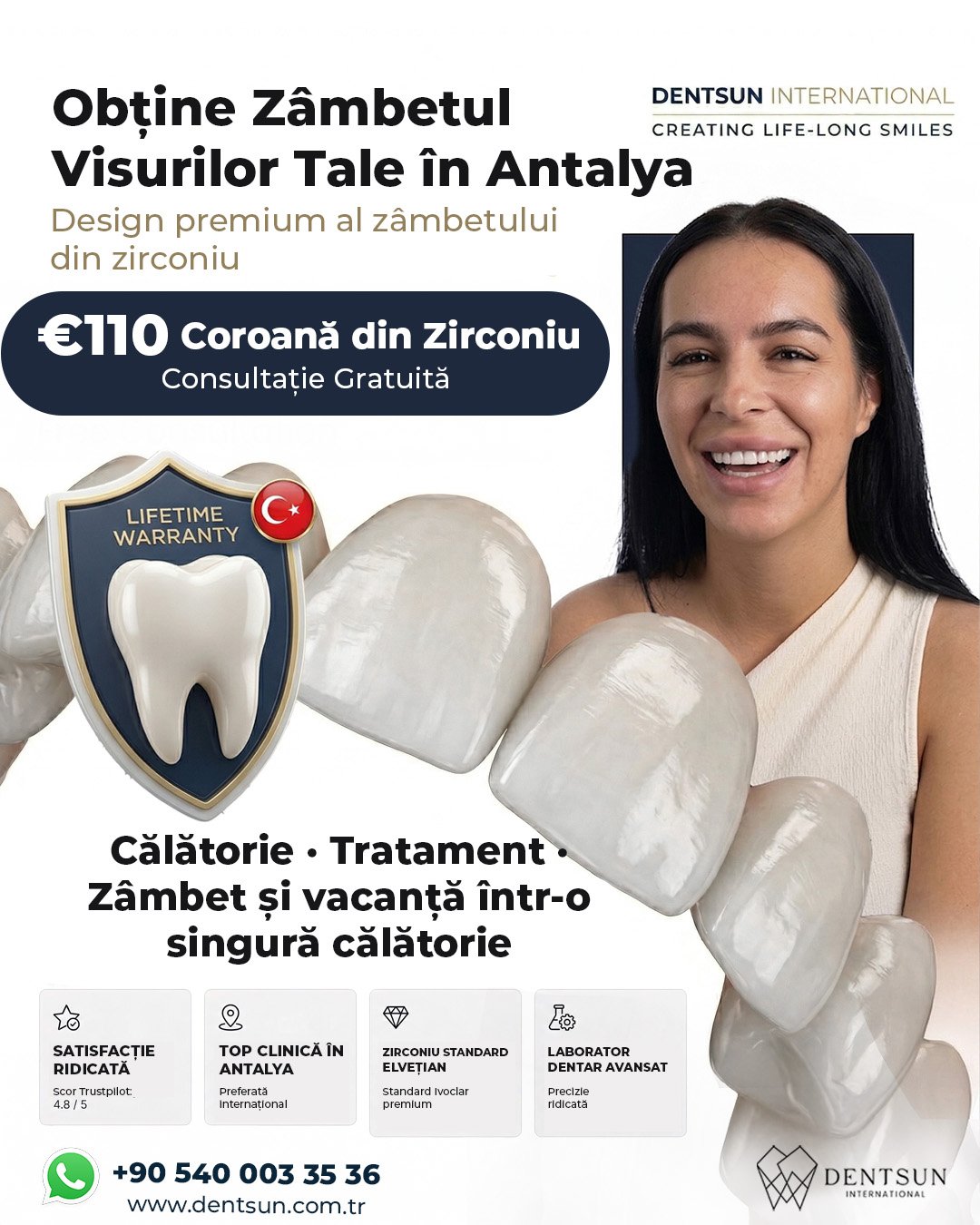Dentsun International Facebook ad: 30% REDUCERE LA NOUL DVS. ZÂMBET