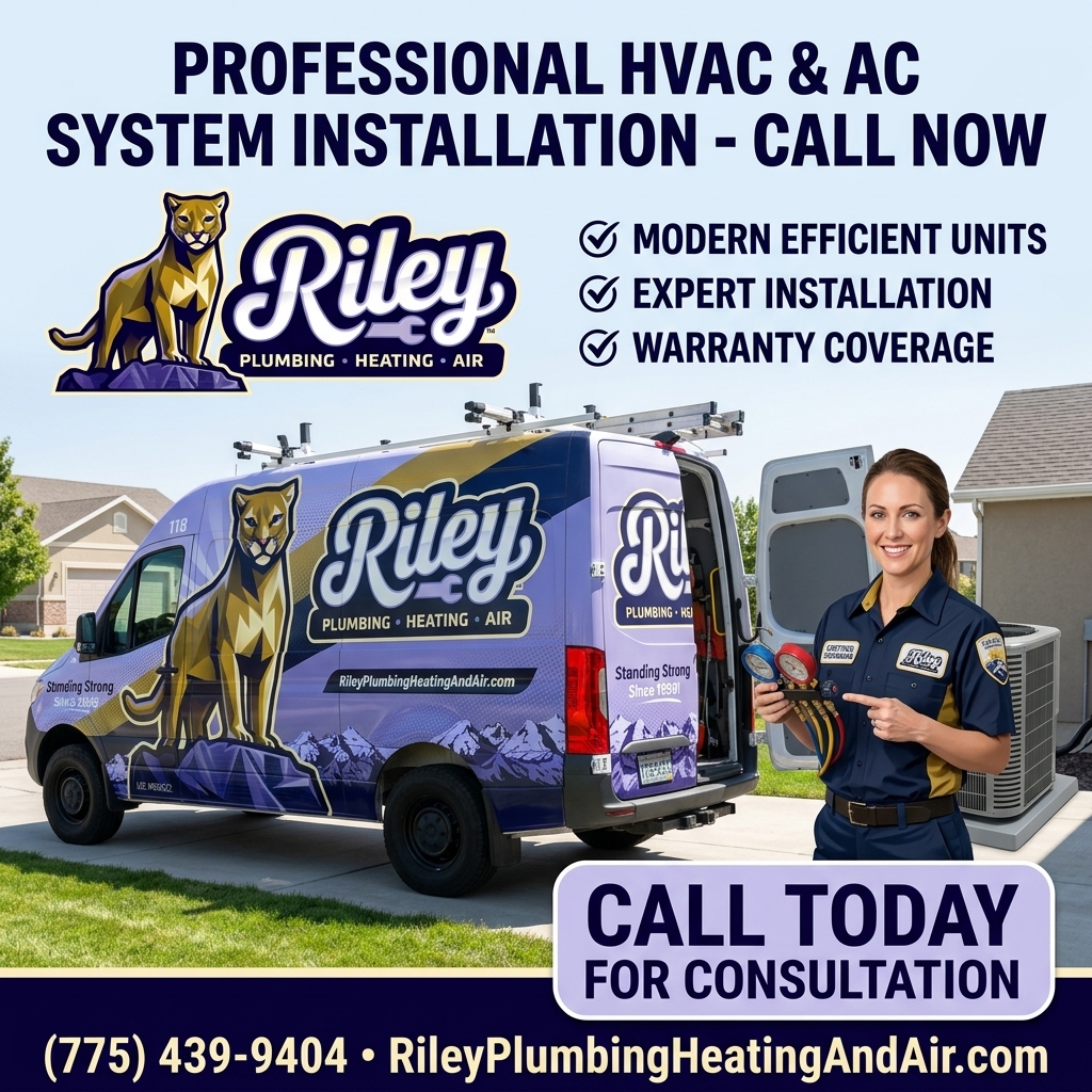 Riley Plumbing & Heating Facebook ad: Same-Day AC Repair, Done Right