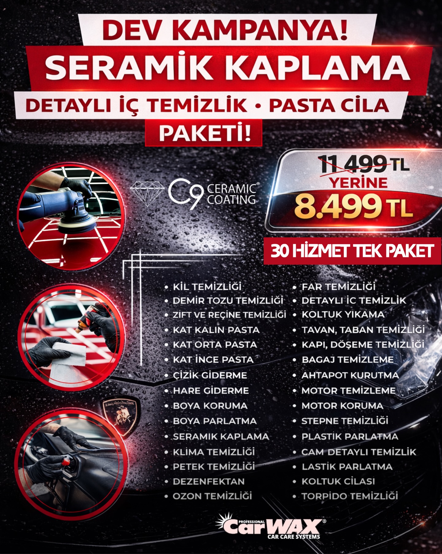 Car Wax Folkart A Kule Facebook ad: Pasta Cila, Seramik Kaplama, Detaylı Temizlik ile Aracınıza…