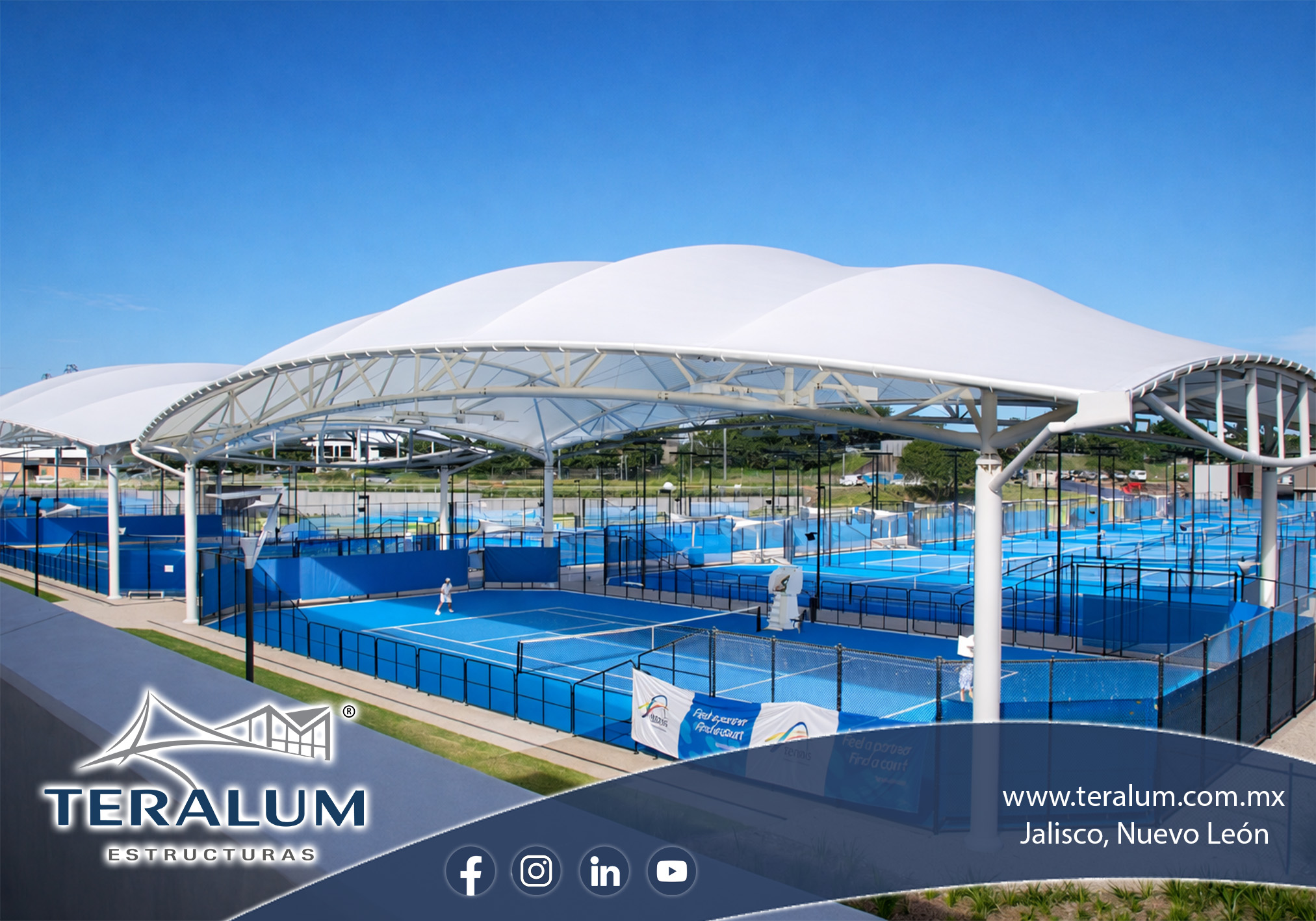 Teralum Estructuras Facebook ad: ¿Tu cancha no se utiliza por el sol…