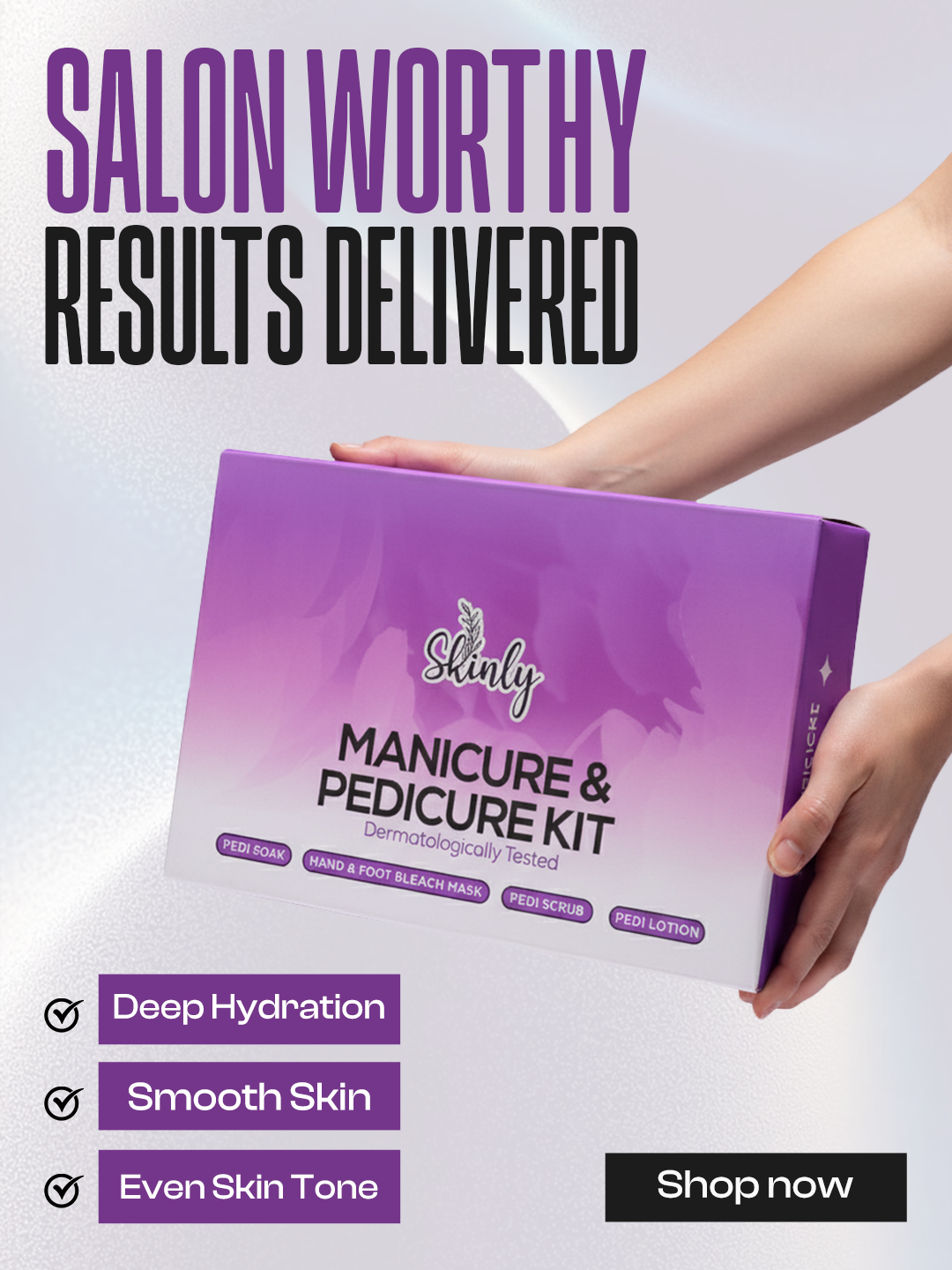 Skinly Facebook ad: Dermatologist- Approved Hand & Foot Care