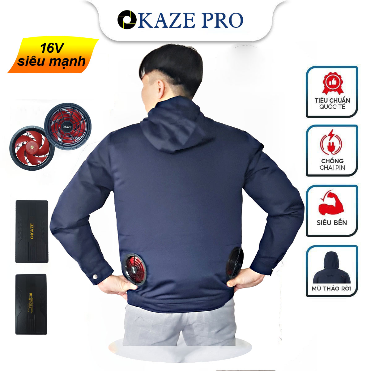 Áo Bảo Hộ Quạt Gió Cao Cấp Hàn Quốc Facebook ad: 𝑺𝑨𝑳𝑬 𝑳𝑶̛́𝑵 1Áo Lắp Quạt OKAZE