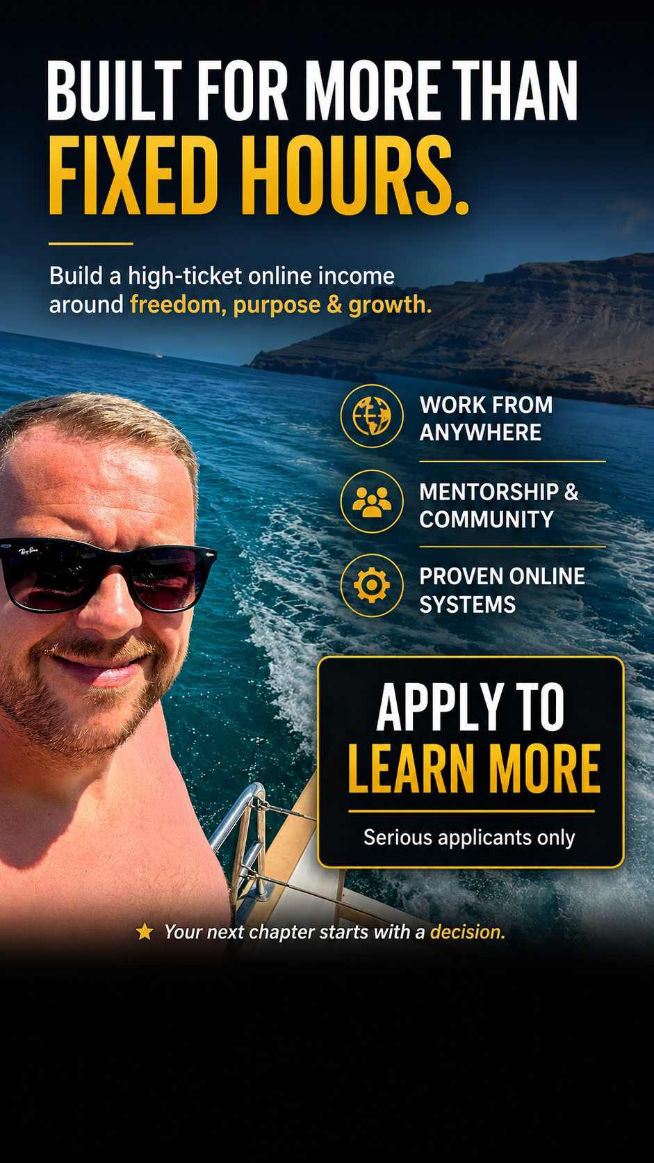 Dean R Weaver Facebook ad: Built For More Than Fixed Hours