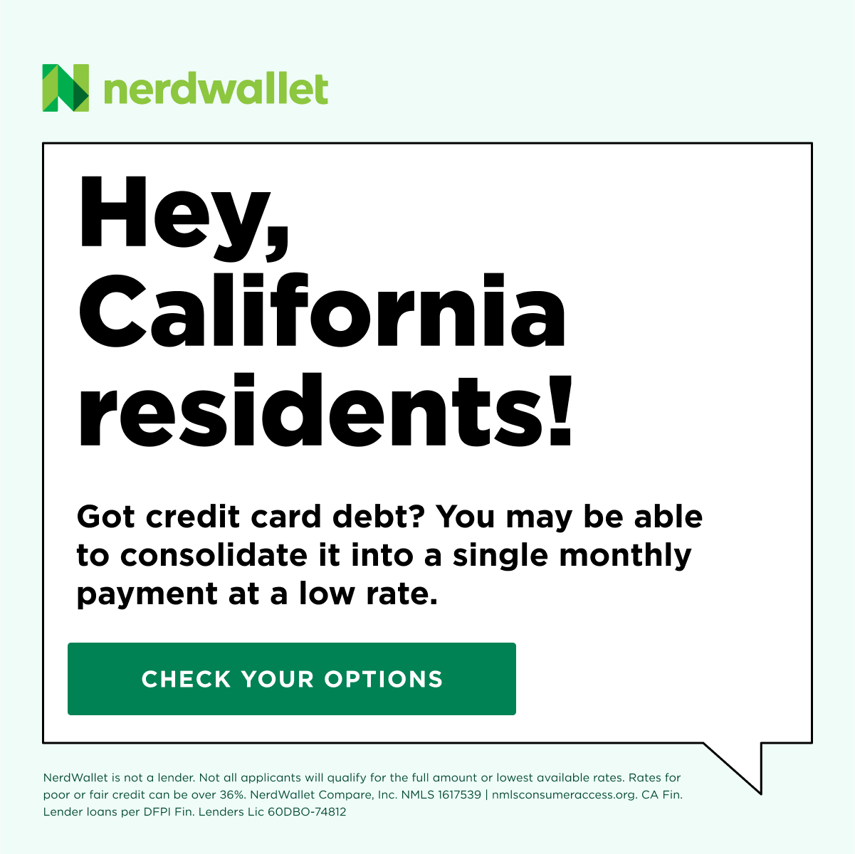 NerdWallet Facebook ad