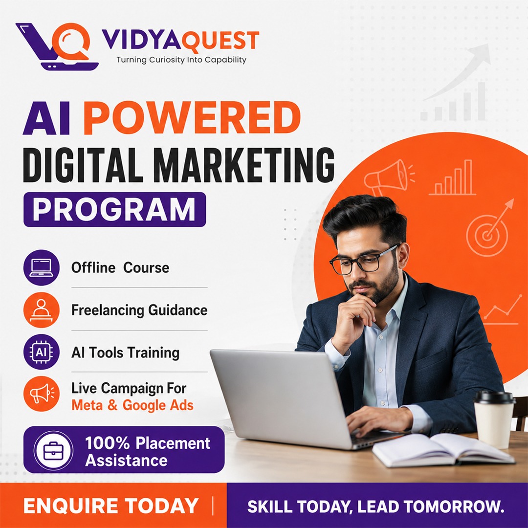 Vidyaquest Facebook ad: AI Powered Digital Marketing Course