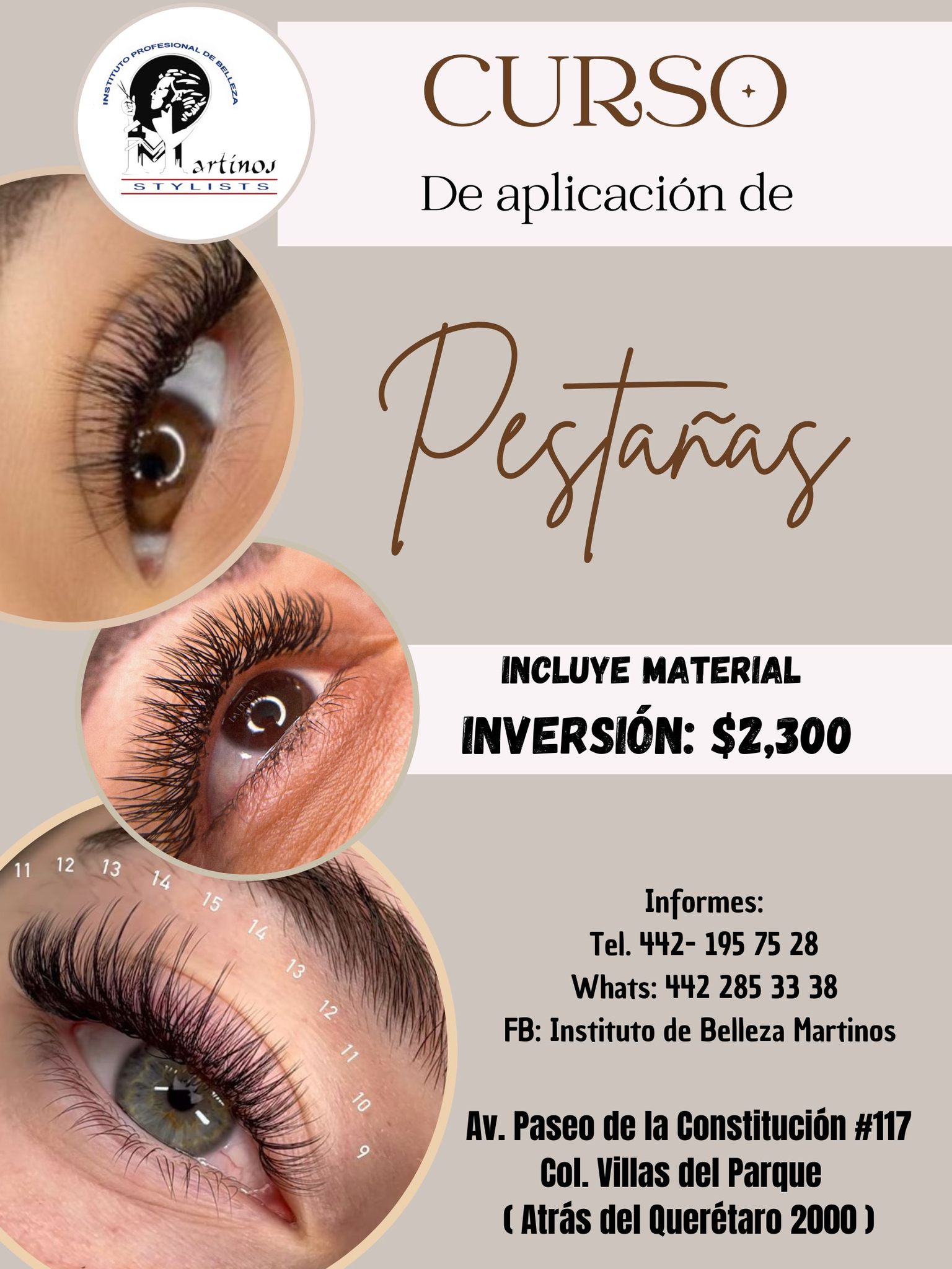 Instituto de Belleza Martinos Facebook ad: NO DEJES PASA ESTA OPORTUNIDAD