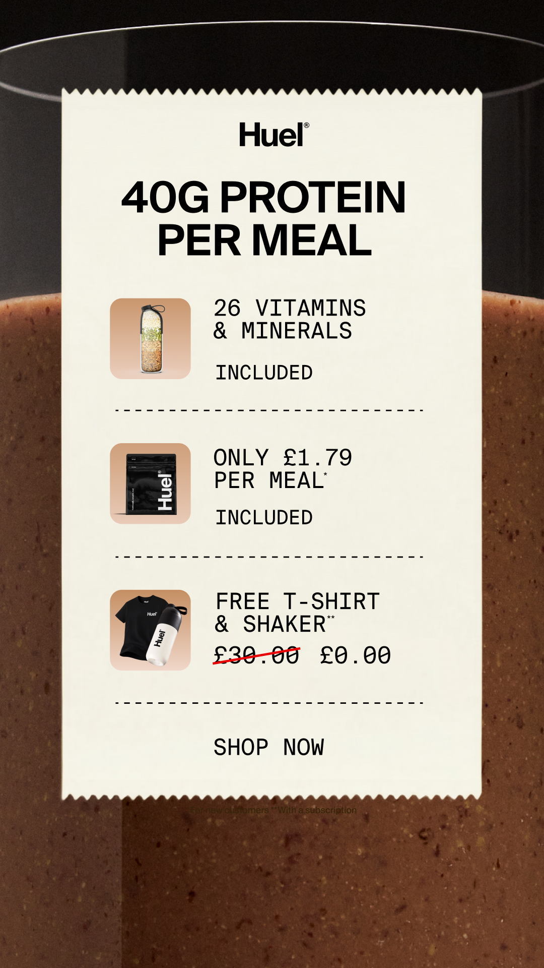 Huel Facebook ad