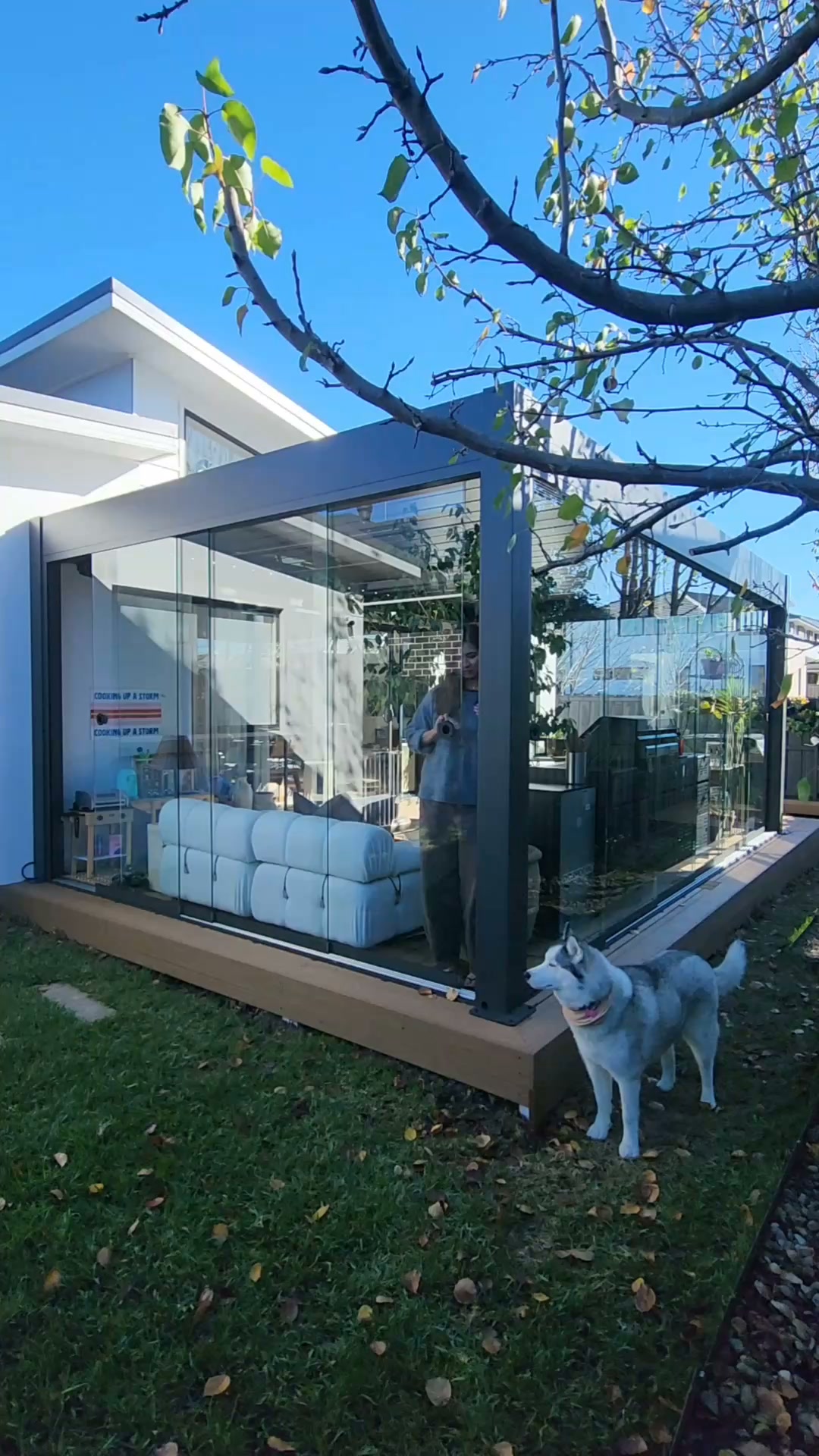 pergolux.au Facebook ad: Enjoy Your Backyard All Year Round