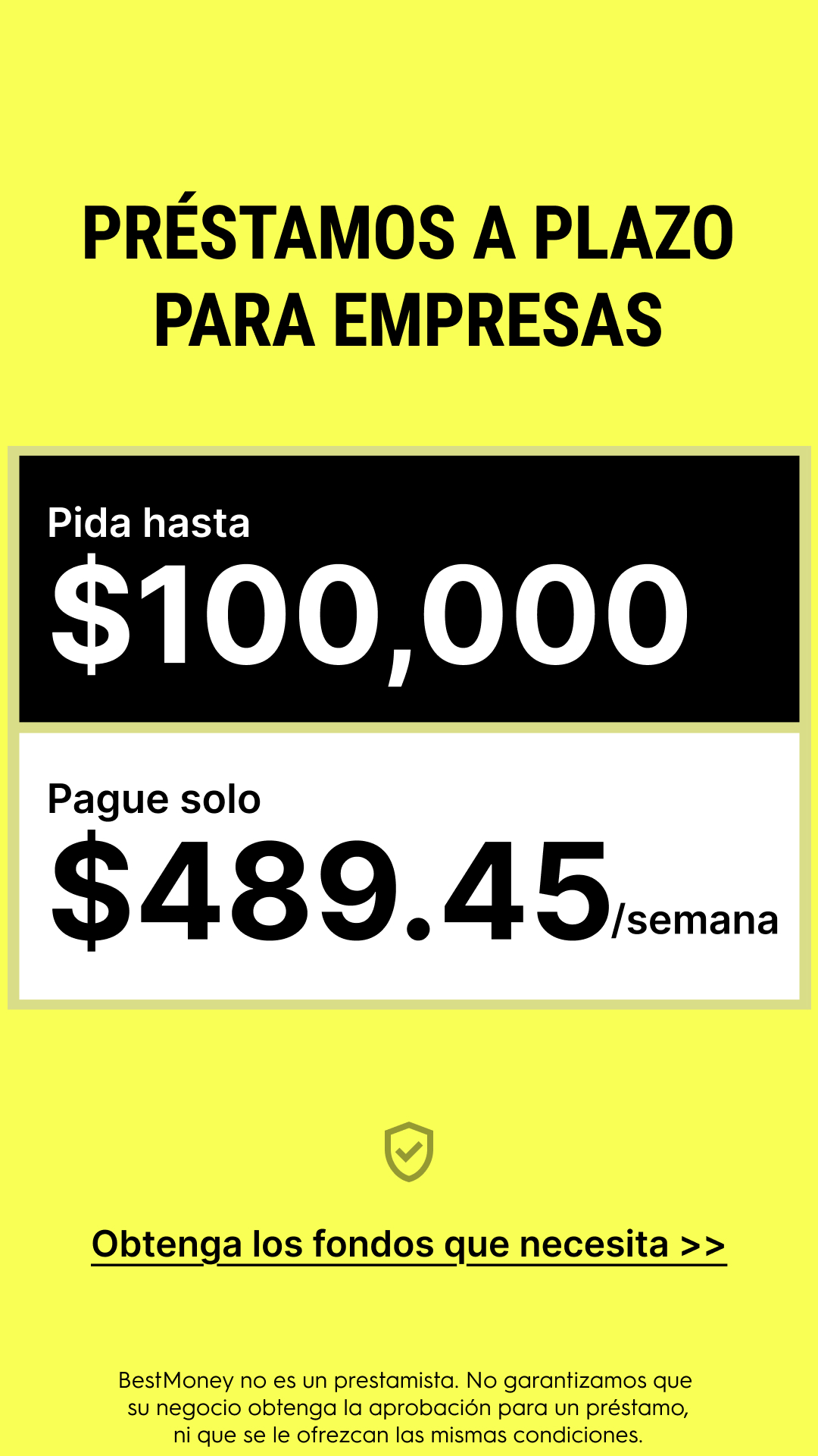 BestMoney.com - Business Loans Facebook ad