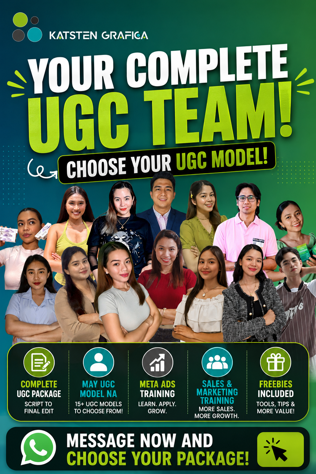 Katsten Grafica Facebook ad: COMPLETE UGC TEAM!