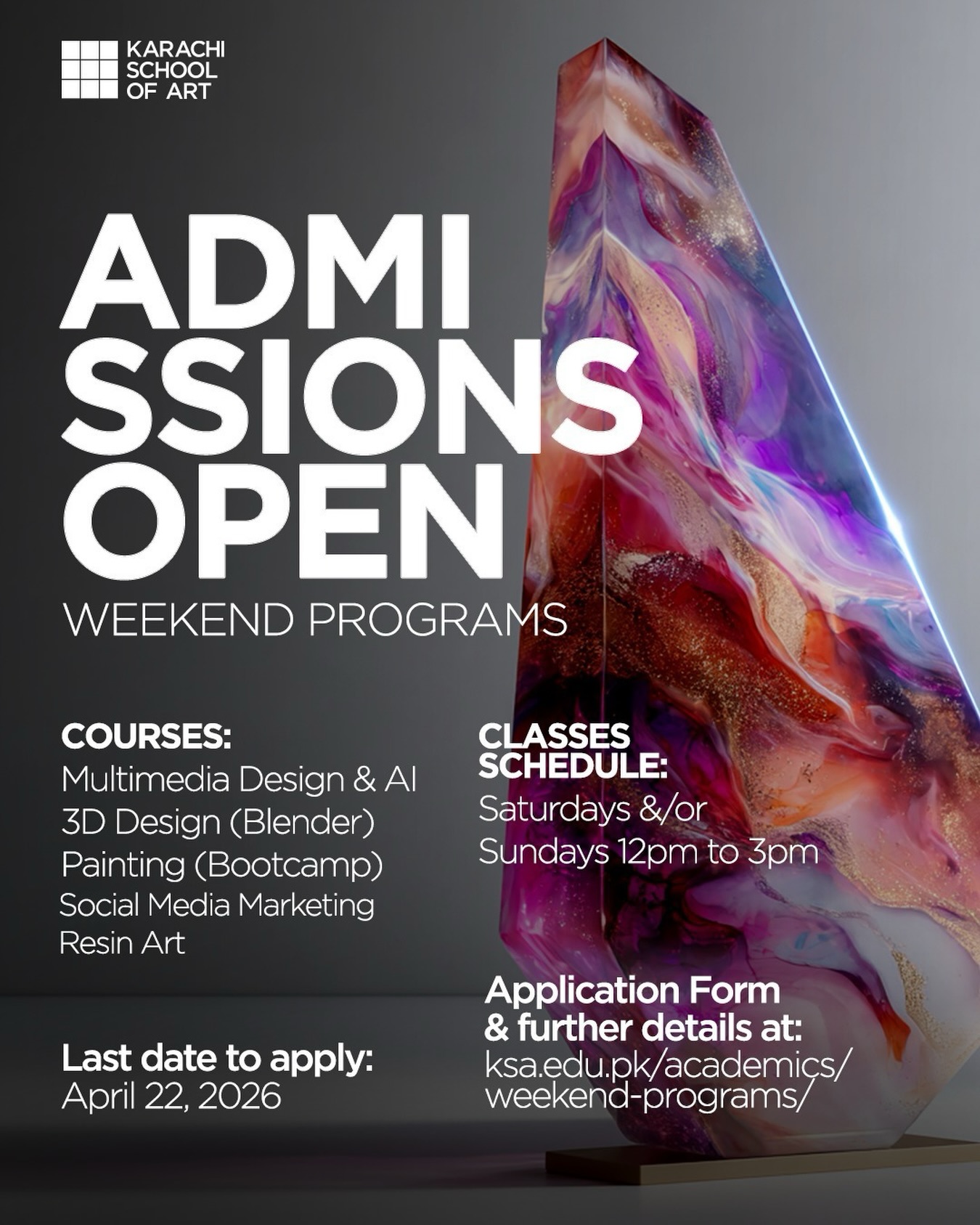 Karachi School of Art Facebook ad