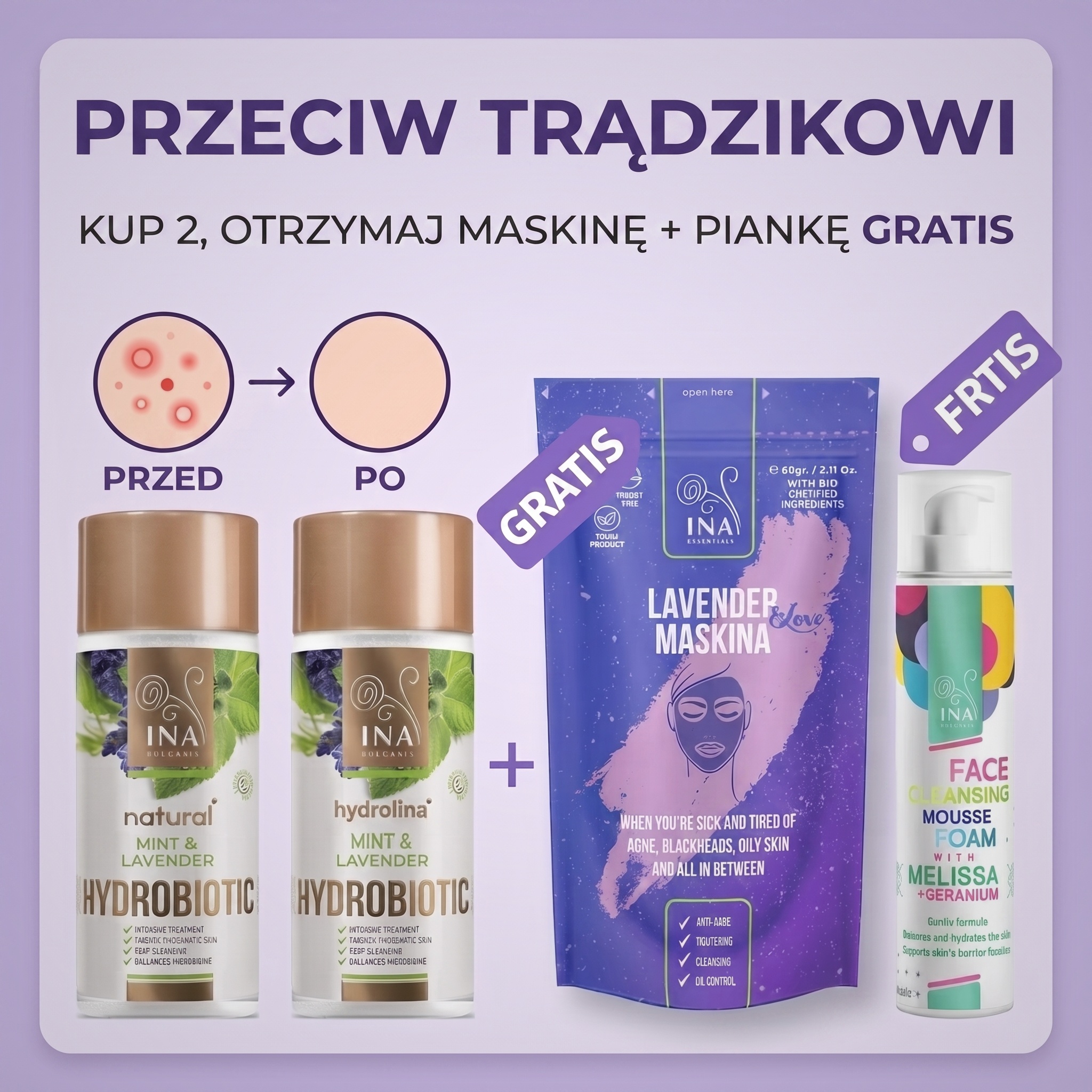 InaEssentials.pl - Naturalne i Organiczne Kosmetyki Facebook ad: Kup 2 Hydrobiotic, maska Maskina i pianka gratis