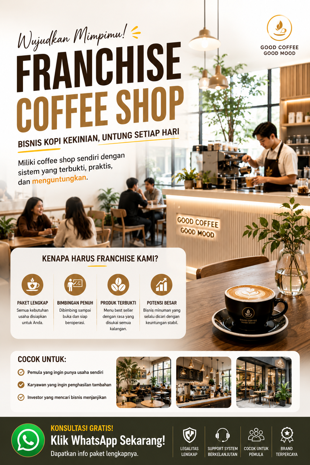 Pusat Bisnis Franchise Facebook ad: Franchise Coffee Shop Cepat balik modal