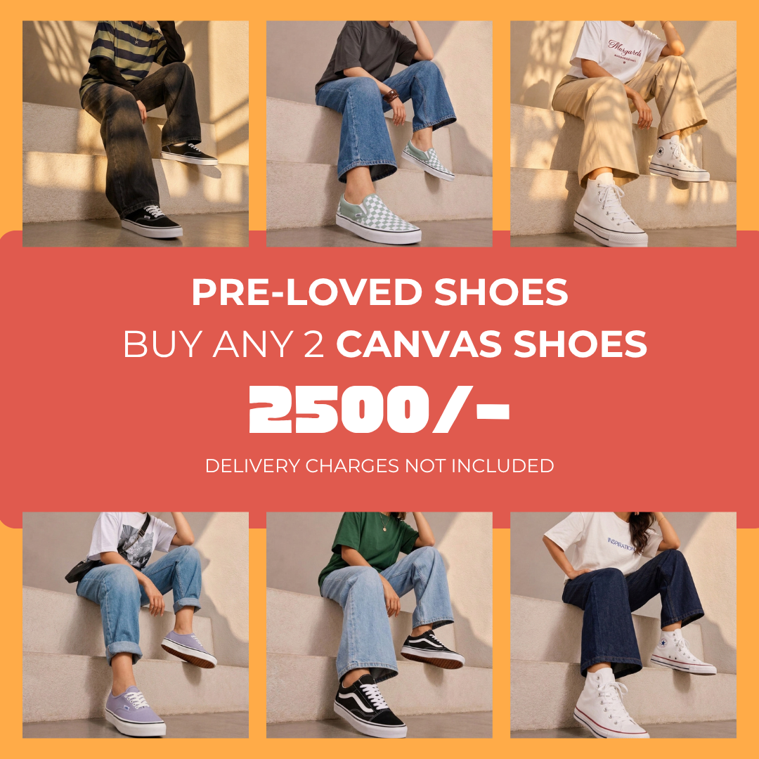 Thrifts by AK Facebook ad: 2 Canvas Shoes for Rs.