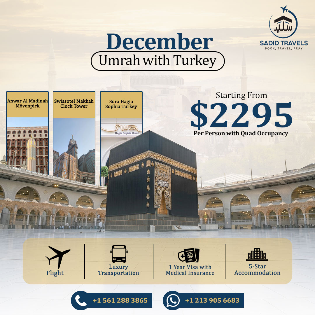 Sadid Travels Facebook ad: December Umrah with Turkey