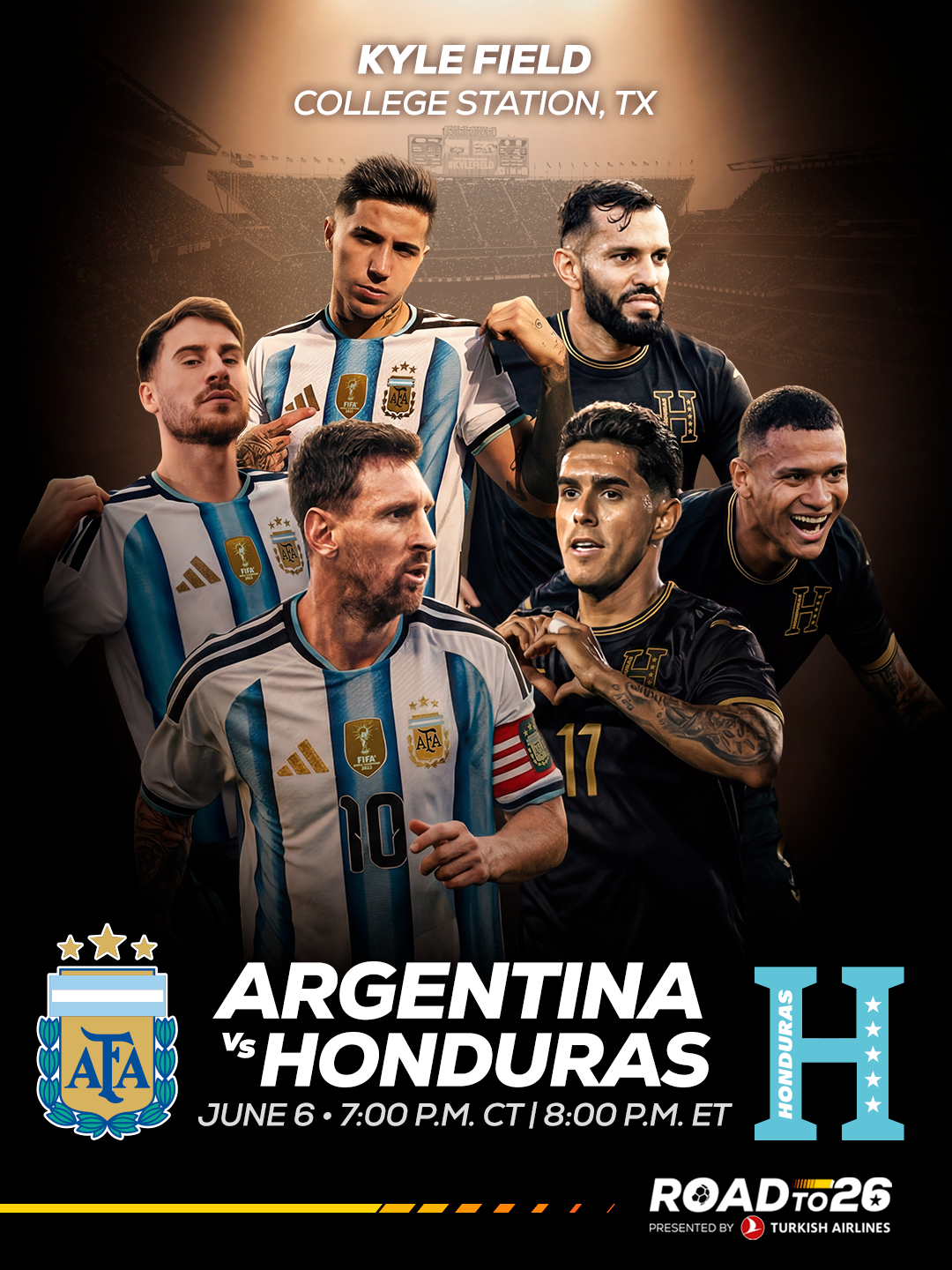RoadTo26USA Facebook ad: Argentina vs Honduras in Texas - June 6