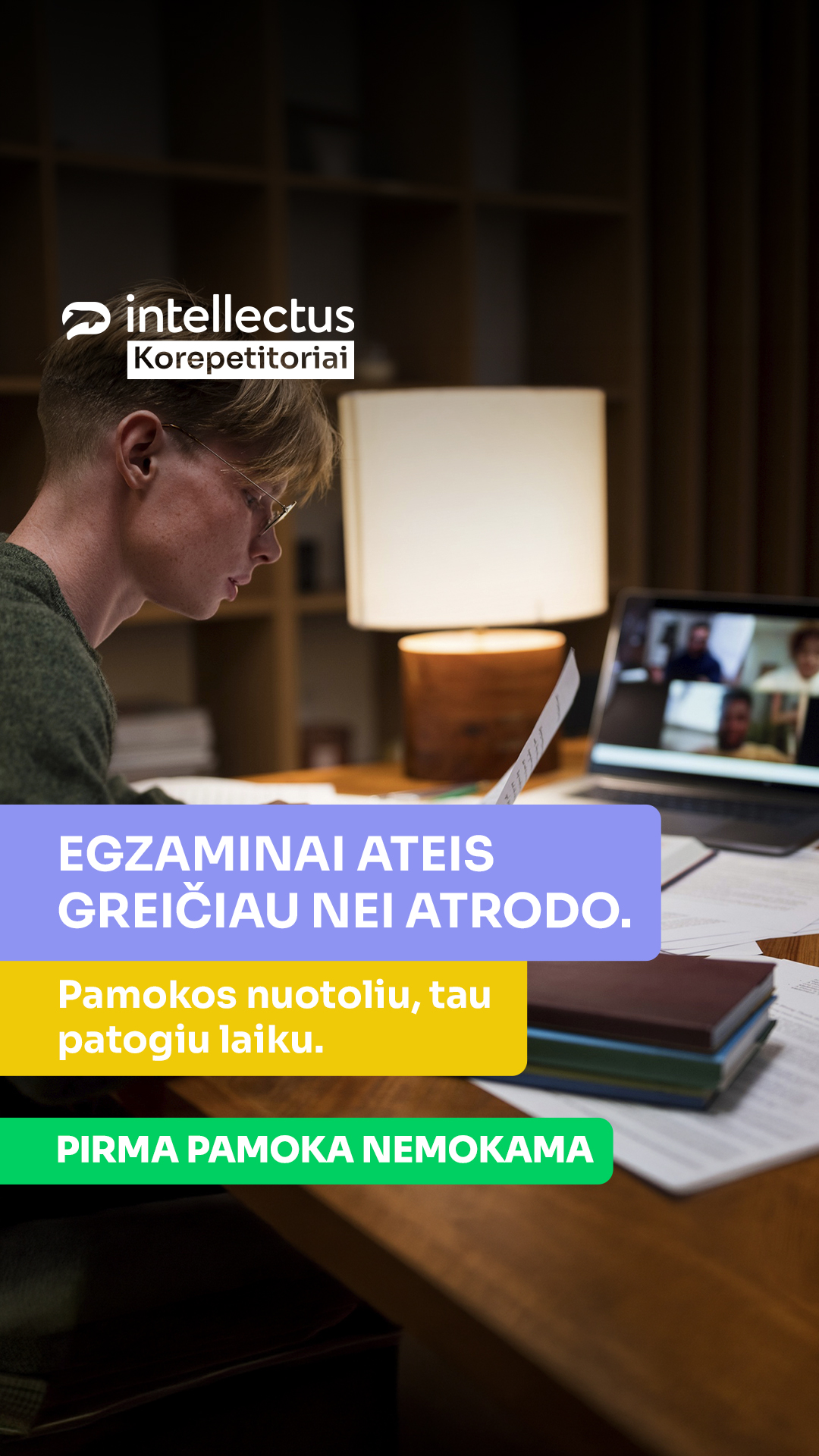 Intellectus korepetitoriai Facebook ad: Matematikos korepetitoriai online