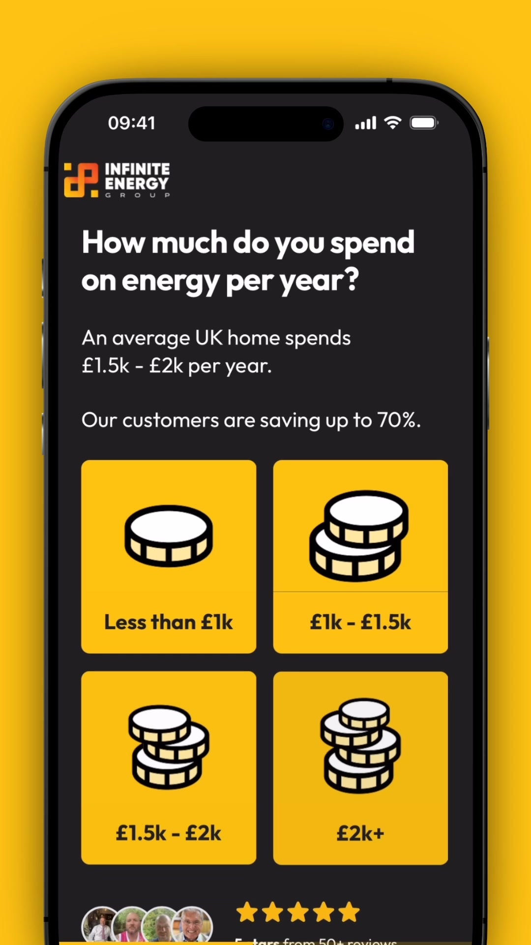 Infinite Energy Group Facebook ad from May 23, 2026