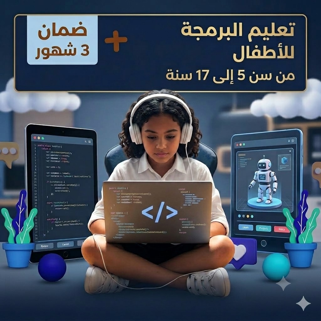 Evolution Facebook ad: كورس البرمجة للأطفال من 5 إلى 17 سنة…