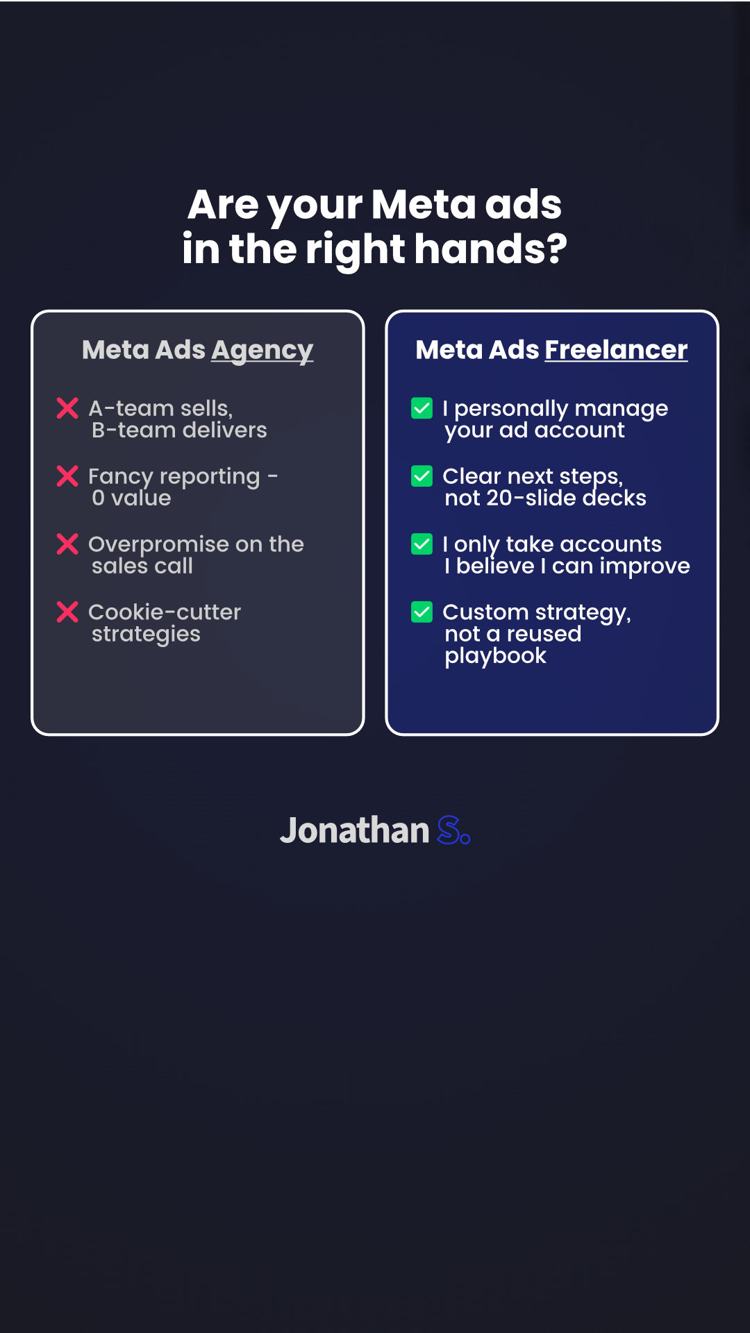 Jon the Freelancer - Meta Ads Expert Facebook ad