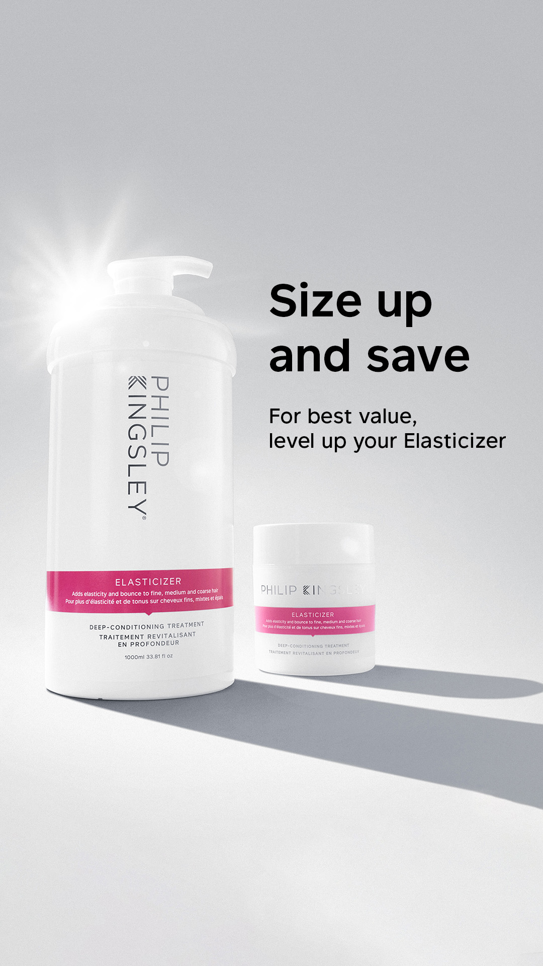 Philip Kingsley Facebook ad: Size Up And Save