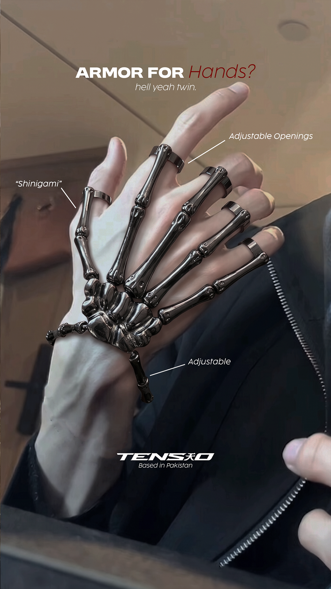 Tensho Facebook ad: SHINIGAMI HAND ARMOUR.