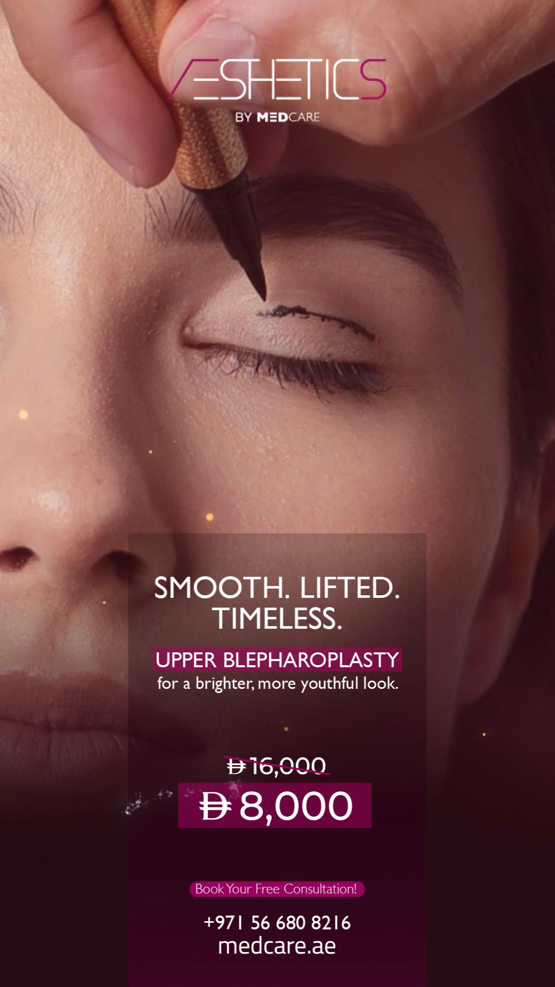 Aesthetics by Medcare Facebook ad: Discover the benefits of Upper Blepharoplasty