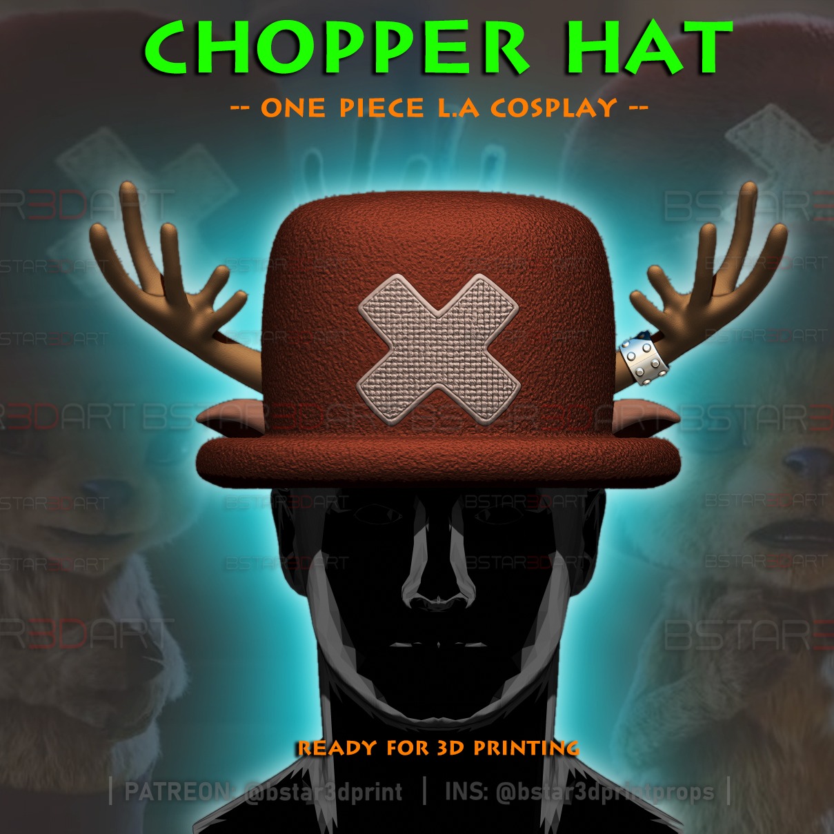 bstar3dprintprops Facebook ad: Choppper Hat High Quality - One piece LA…