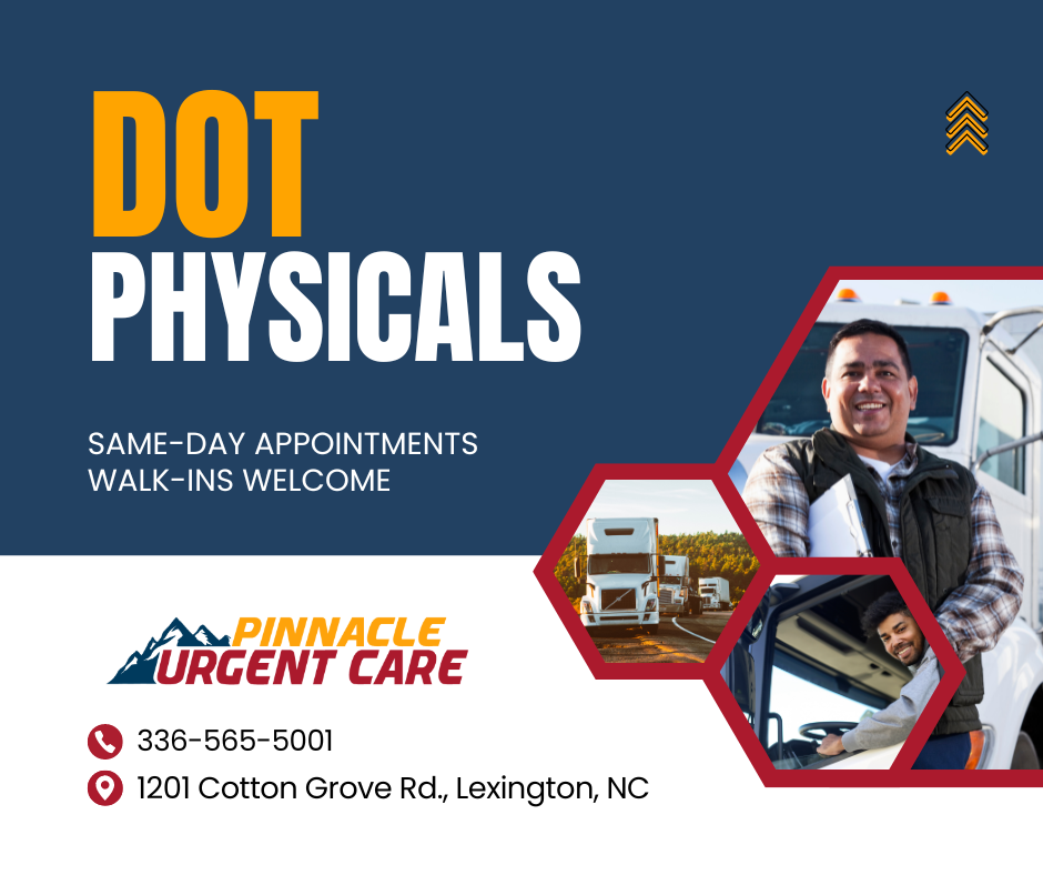 Pinnacle Urgent Care Facebook ad: DOT Physicals