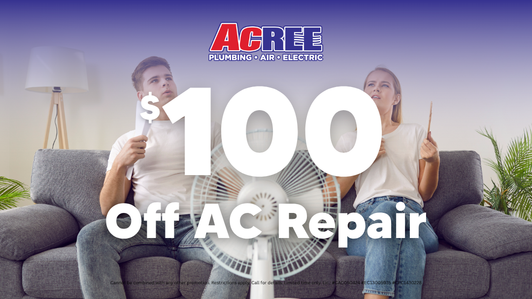 Acree Plumbing, Air & Electric Facebook ad: Same Day AC Repair