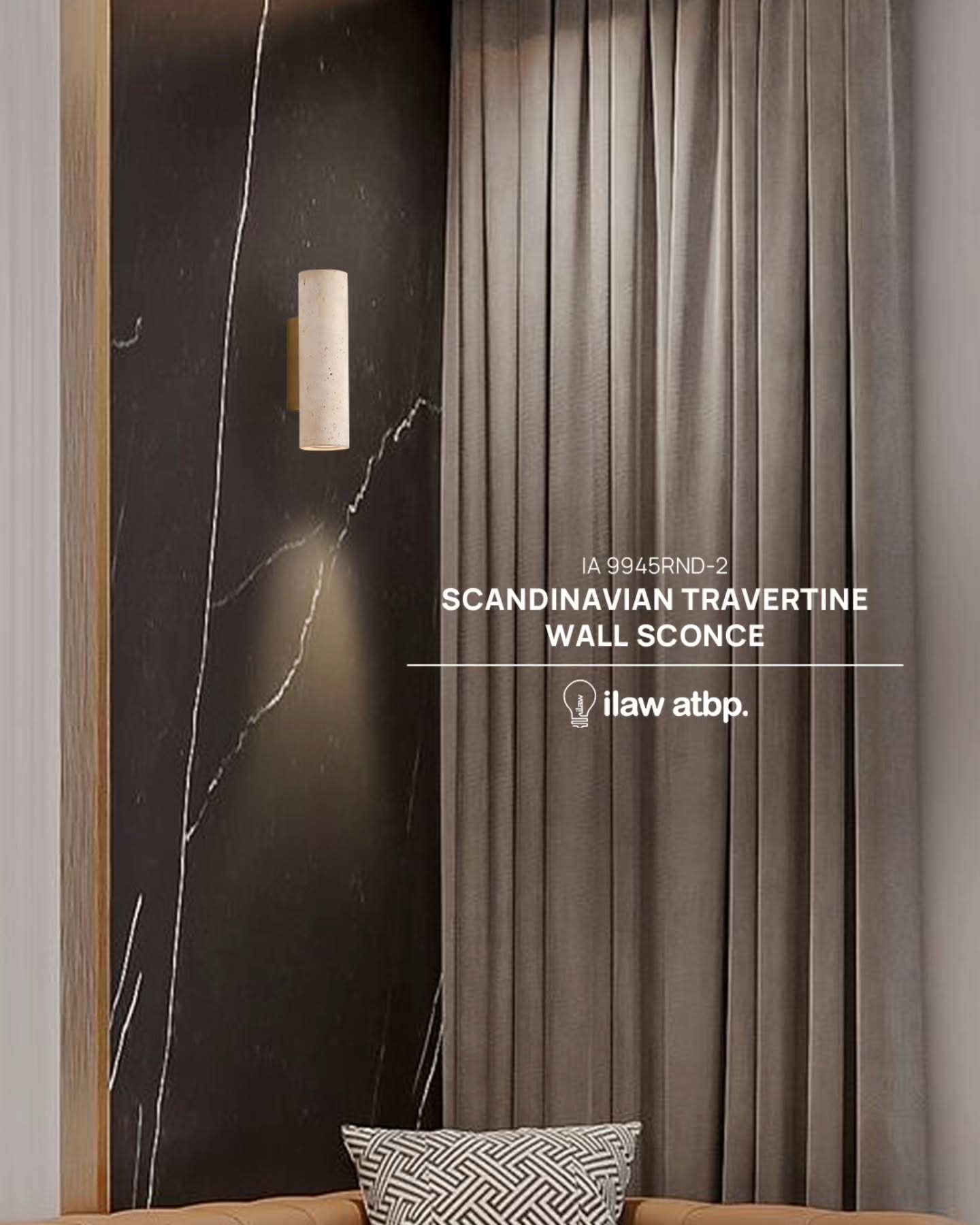ilaw atbp. Facebook ad: Sculpted from natural travertine stone, this wall sconce…