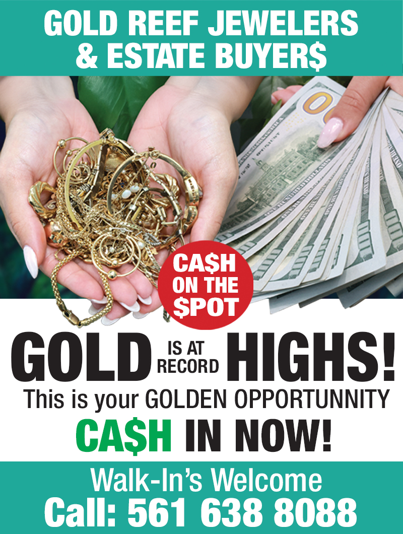Gold Reef Jewelers & Estate Buyers Facebook ad: Come on in for a FREE EVALUATION!