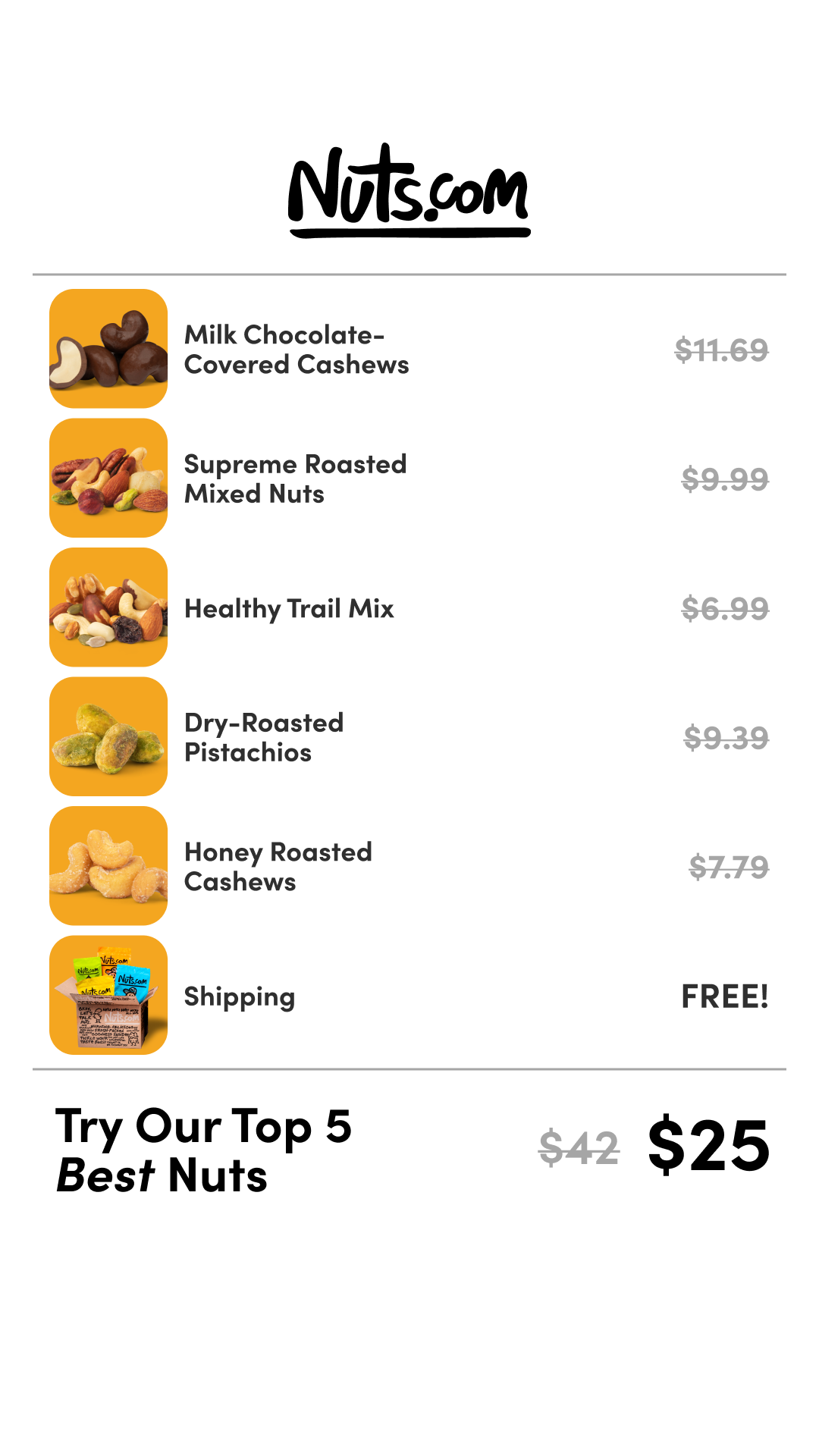 Nuts.com Facebook ad