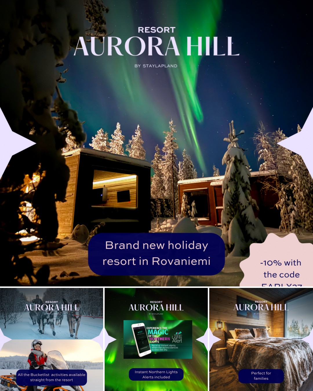 Aurorahillresort Facebook ad: Your Dream Lapland Resort