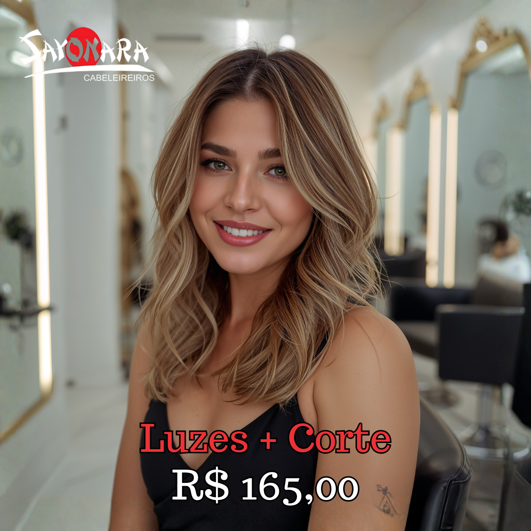 Sayonara Cabeleireiros Facebook ad: LUZES SAYONARA
