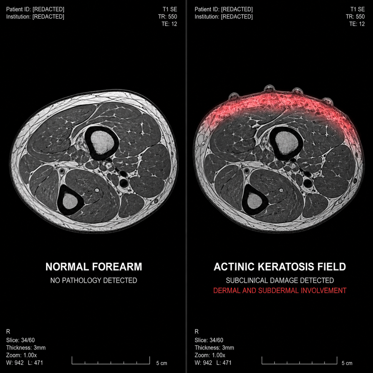 Actinic Keratosis Recovery Facebook ad: Left Is Healthy Skin. Right Is What 5 Years of Diclofenac…