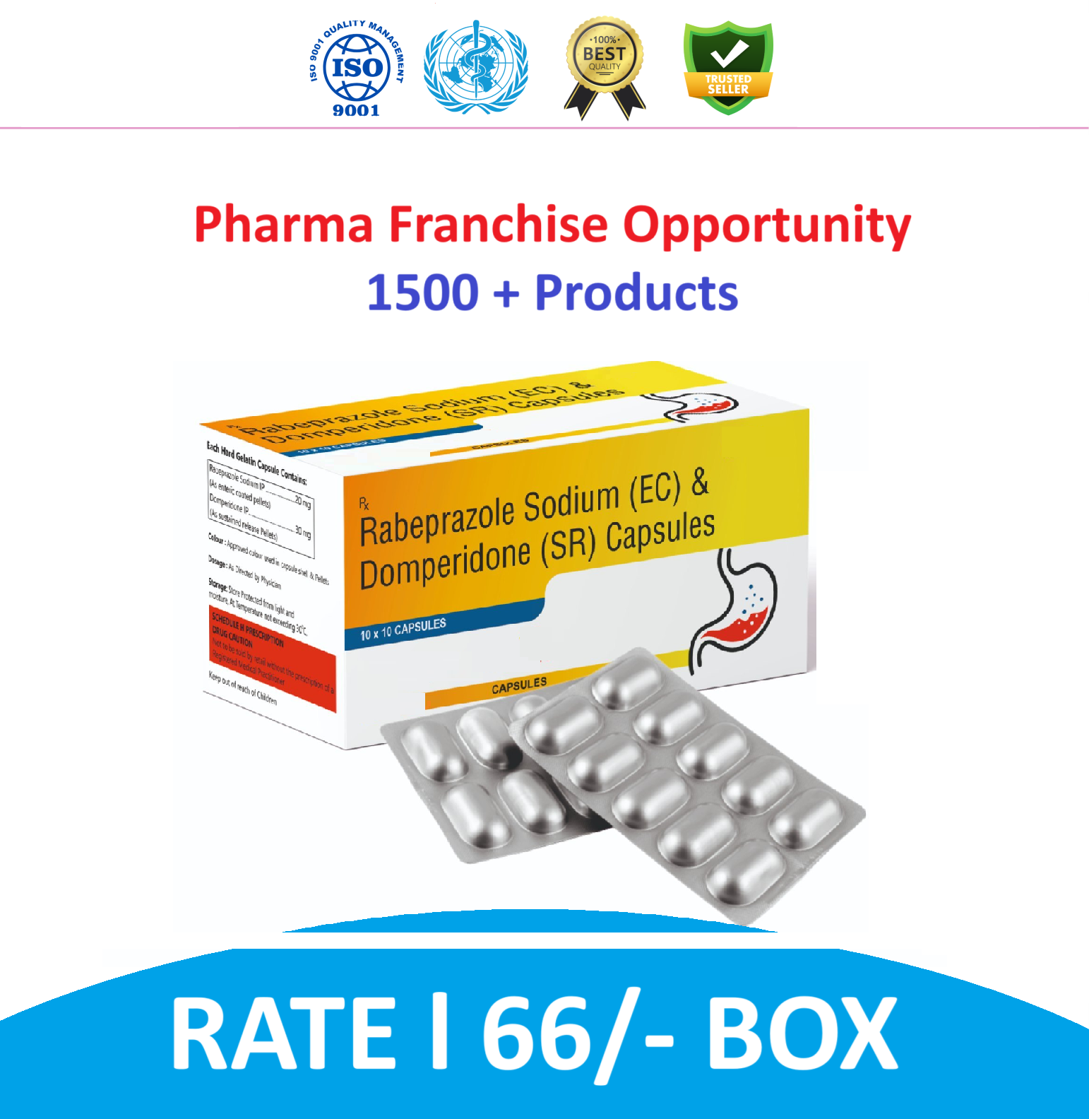 Pcd Pharma Franchise Facebook ad: 1,500+ GMP-WHO Approved Pharma Products.