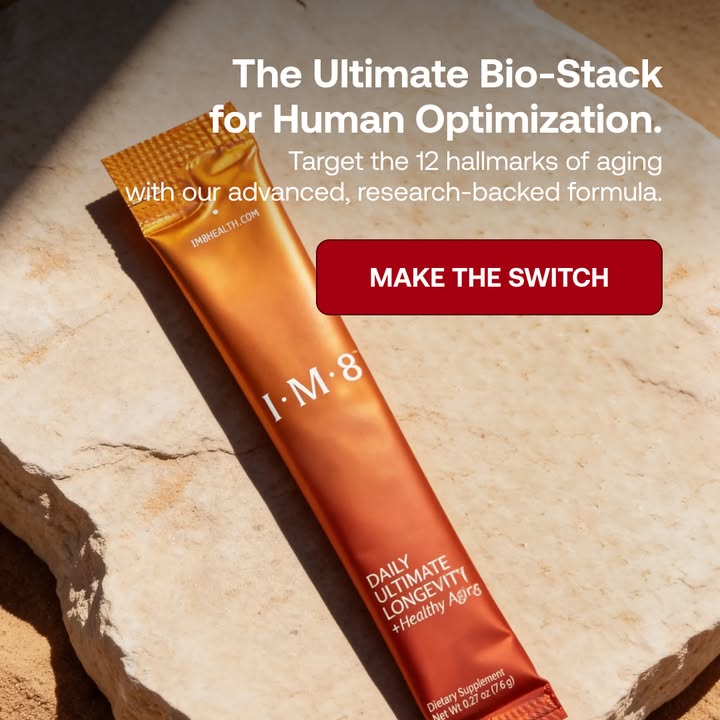 IM8 Global Facebook ad: Longevity Starts at the Cellular Level