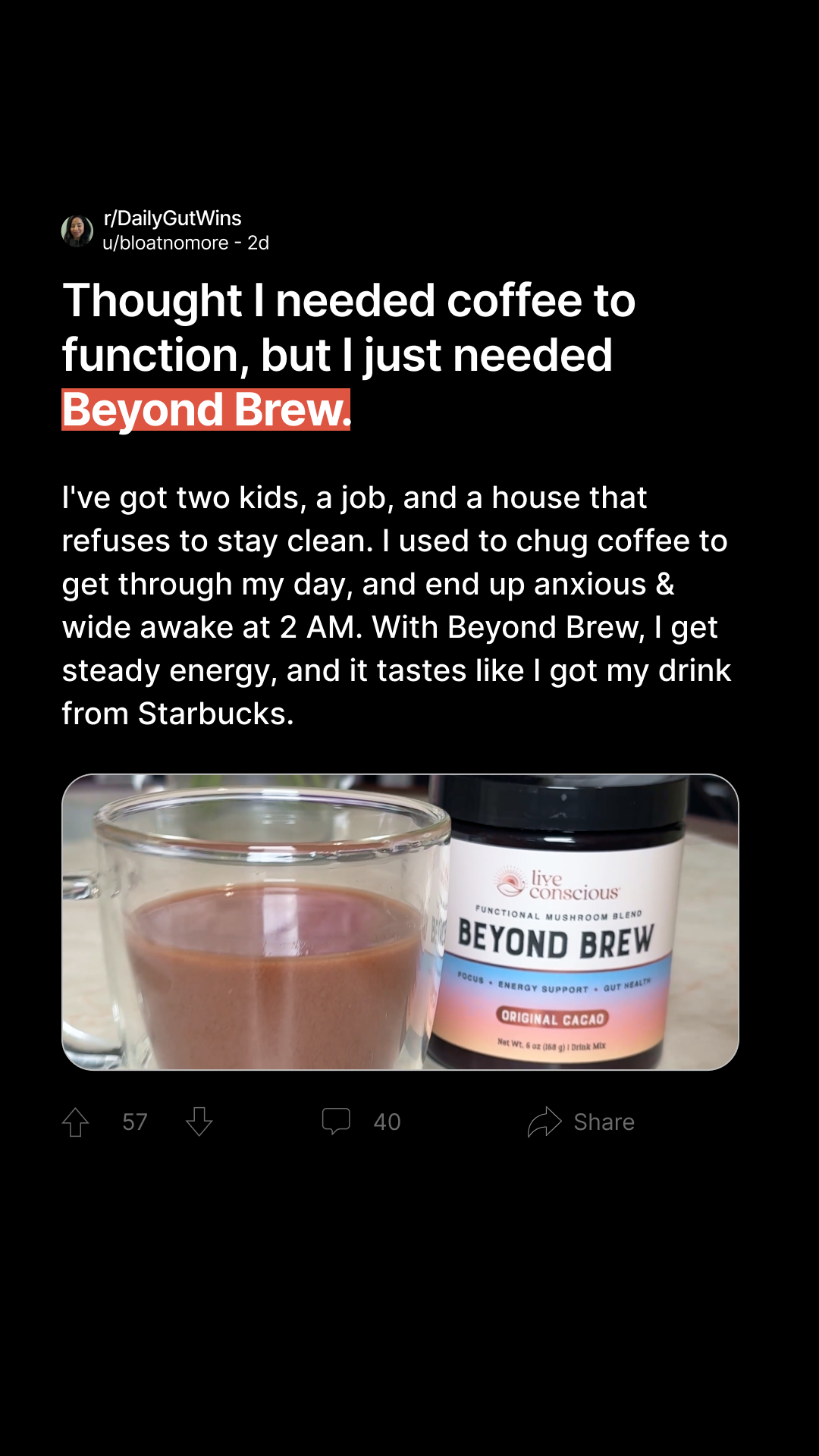 Live Conscious Facebook ad