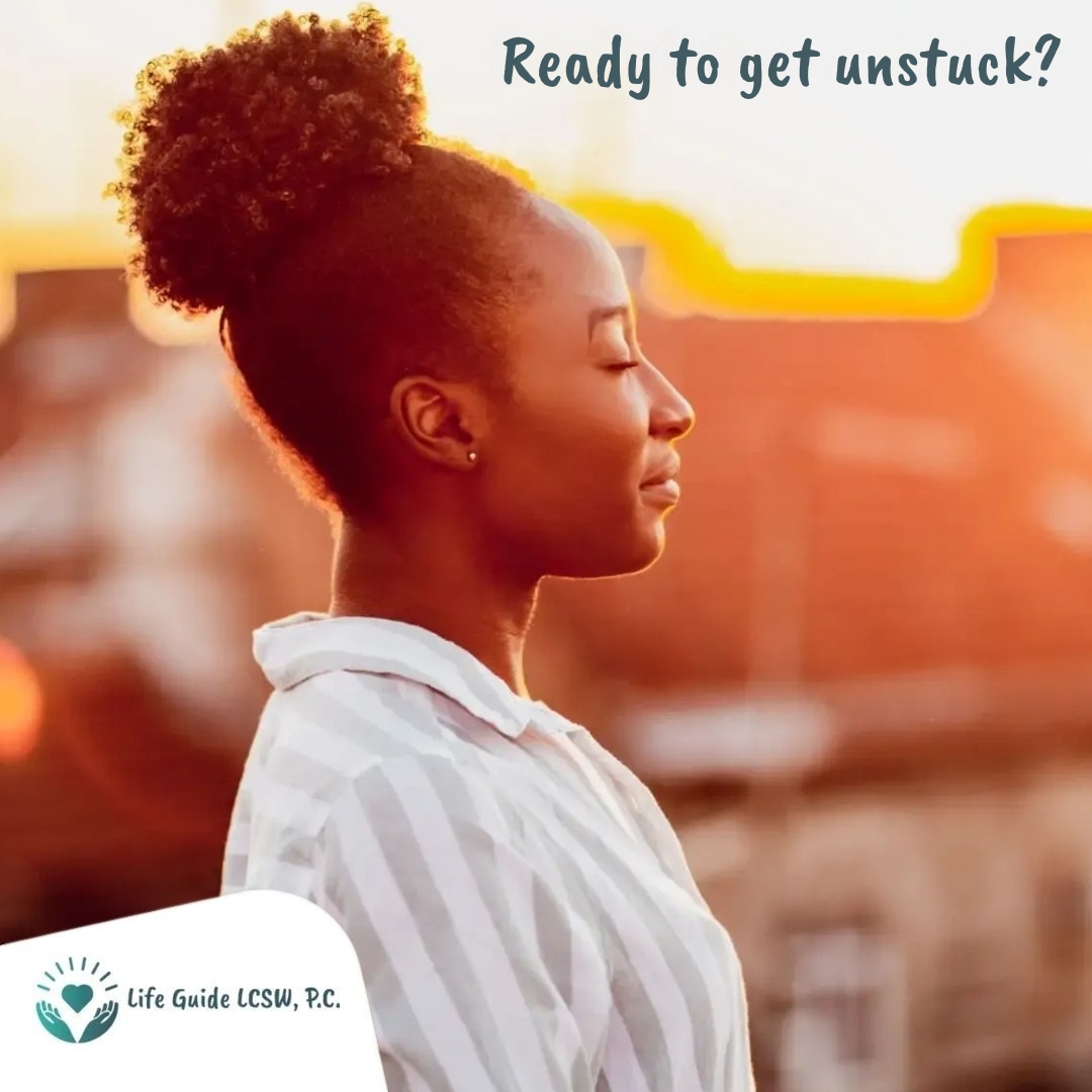 Life Guide LCSW Facebook ad: Start Your Next Chapter with Therapy