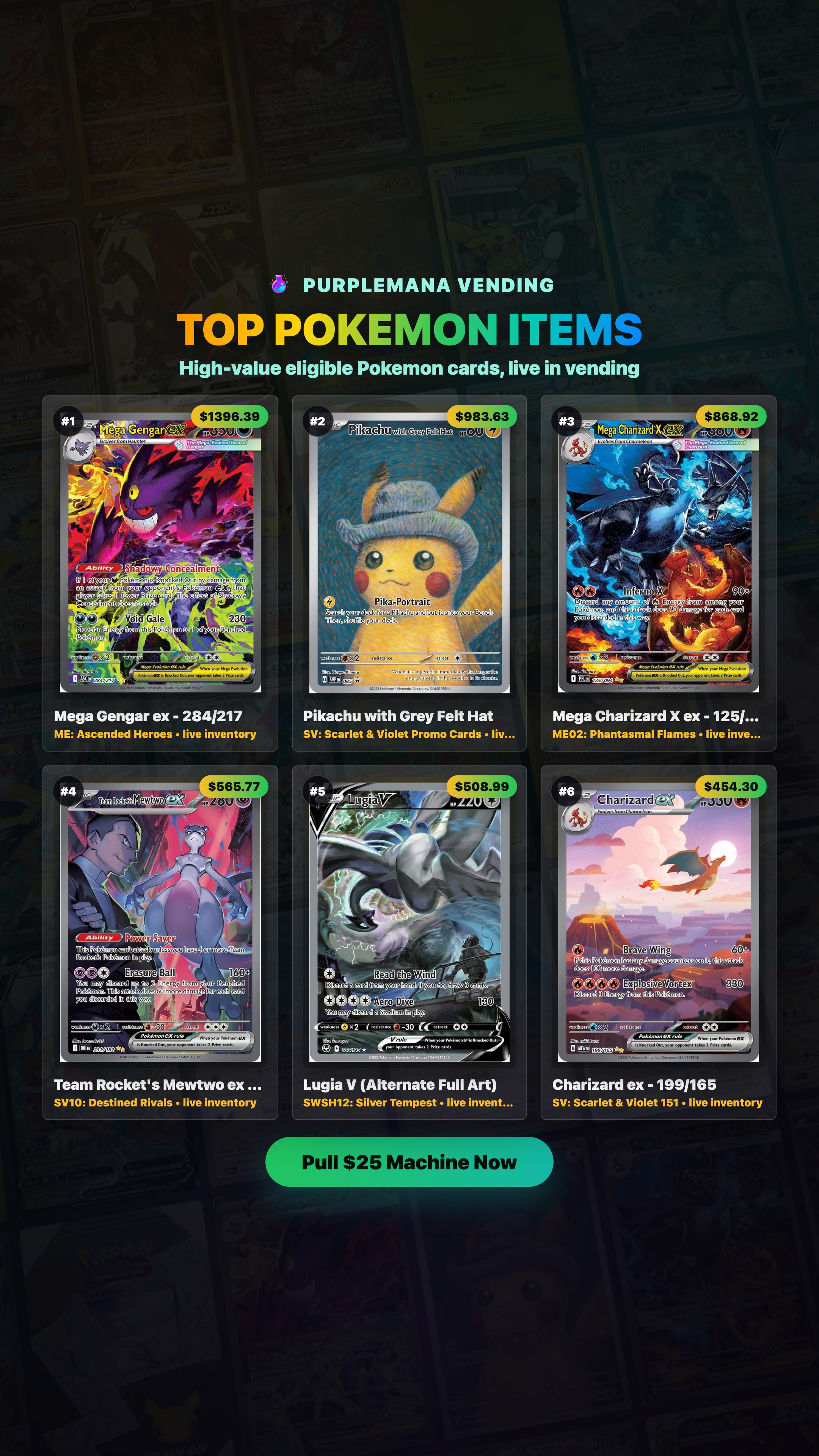 Purplemana Facebook ad: Top Pokemon Items