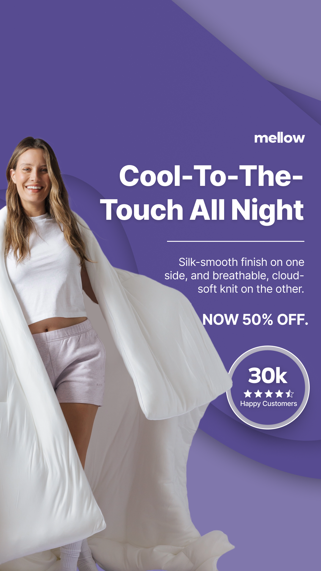 Mellow Bedding Facebook ad from Mar 6, 2026