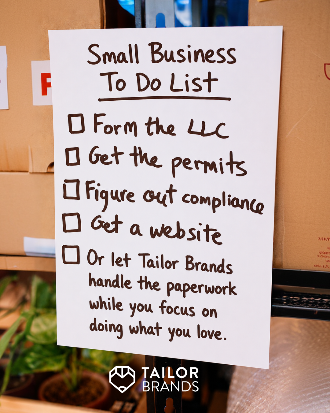 Tailor Brands Facebook ad